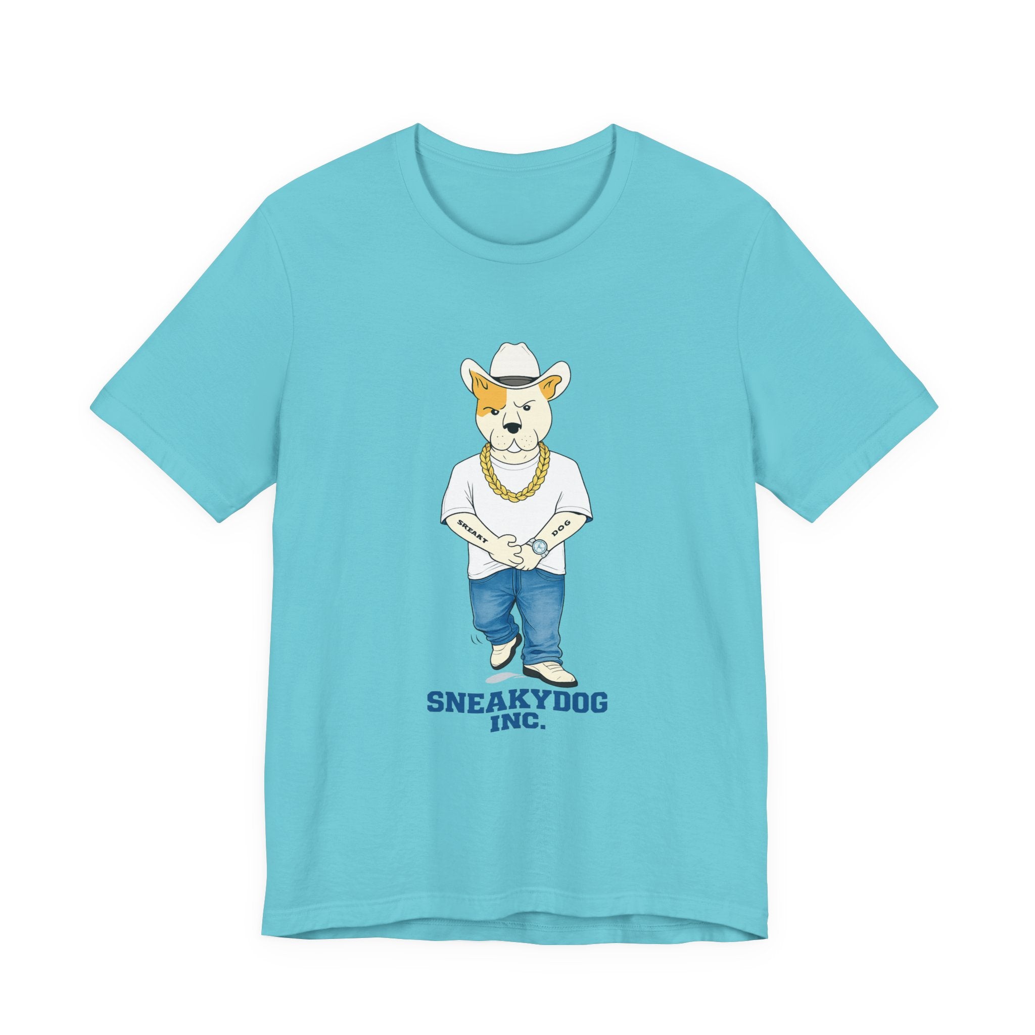Sneakydog Inc. Cowboy White Graphic — Vintage Short Sleeve T-Shirt