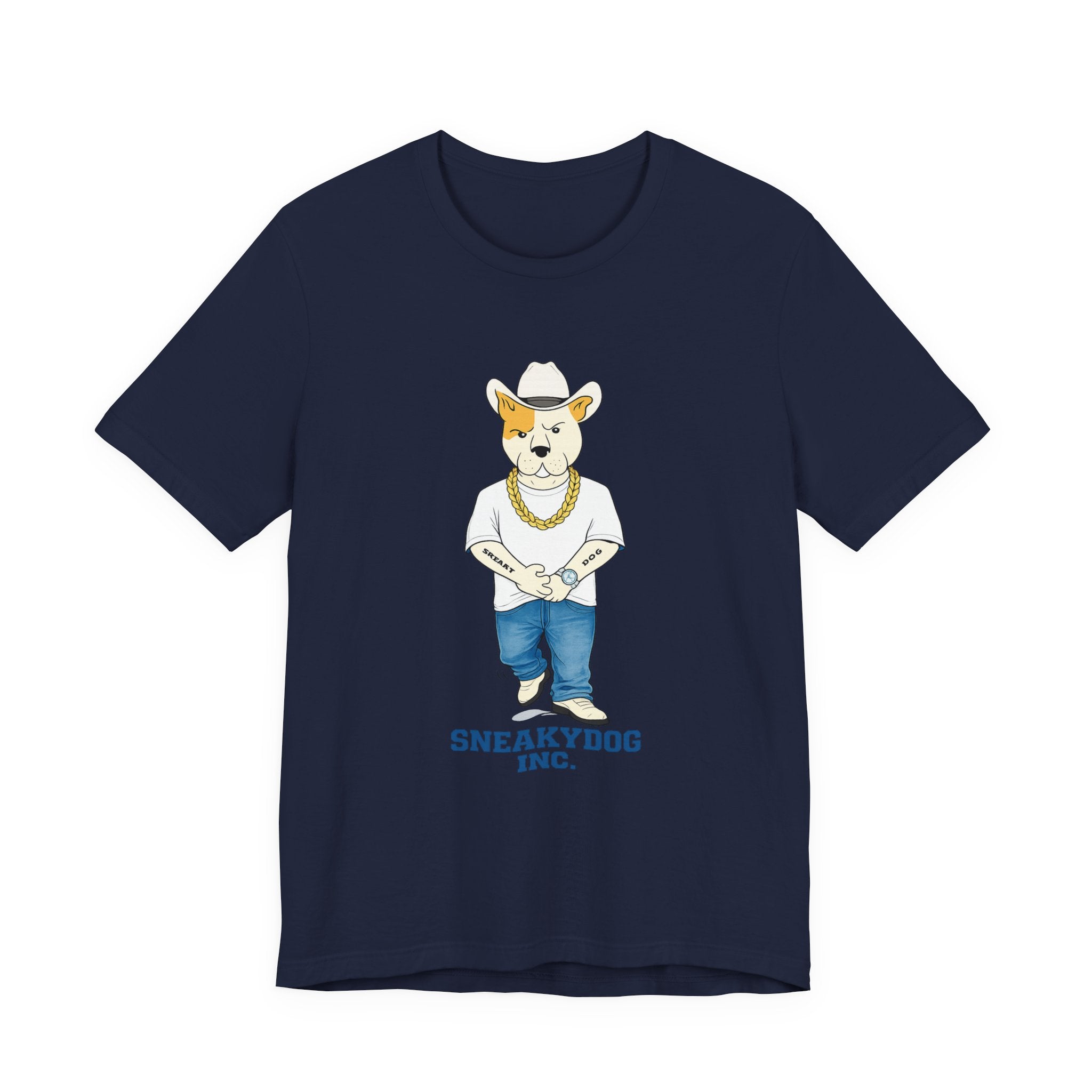 Sneakydog Inc. Cowboy White Graphic — Vintage Short Sleeve T-Shirt