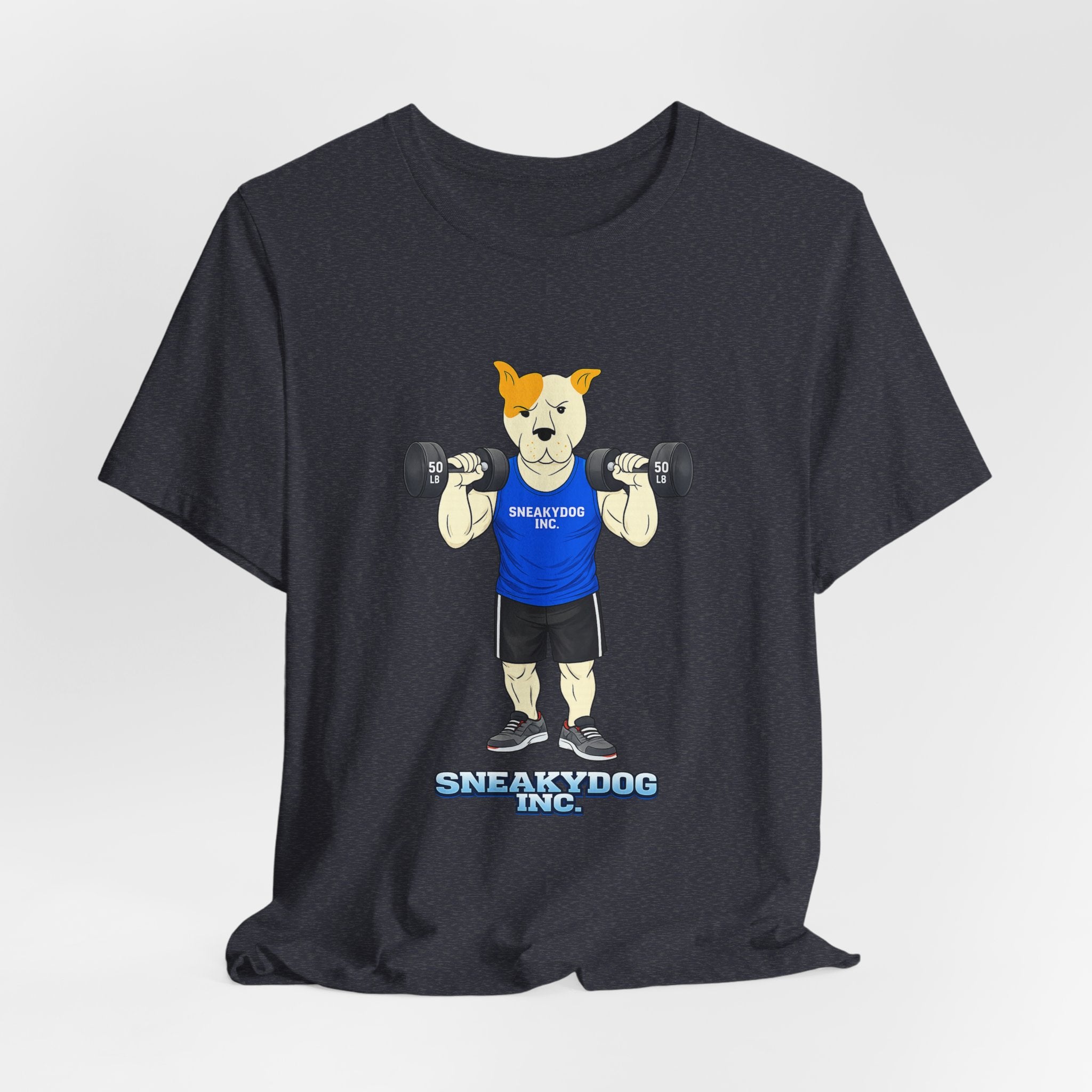 Sneakydog Inc. Workout Blue Graphic — Vintage Short Sleeve T-Shirt