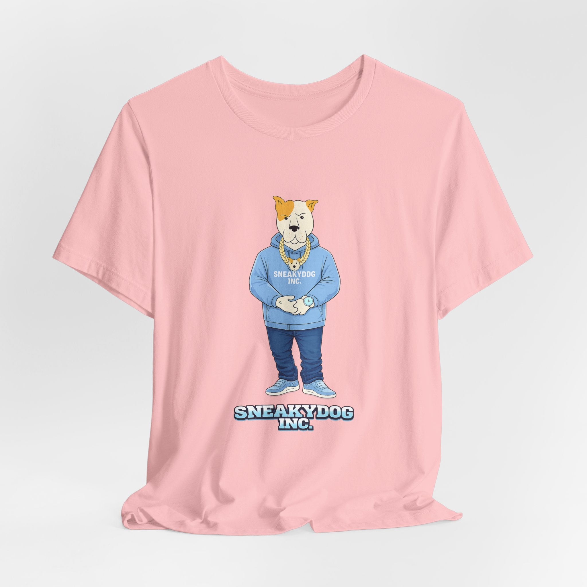Sneakydog Inc. Carolina Blue Hoodie Graphic Tee — Vintage Short Sleeve T-Shirt