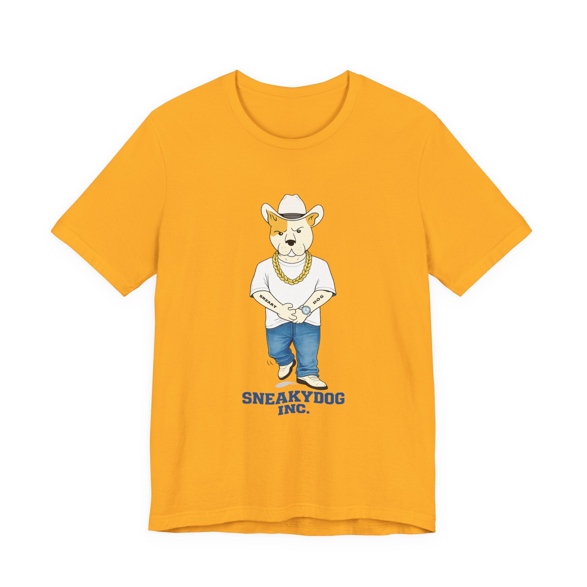 Sneakydog Inc. Cowboy White Graphic — Vintage Short Sleeve T-Shirt