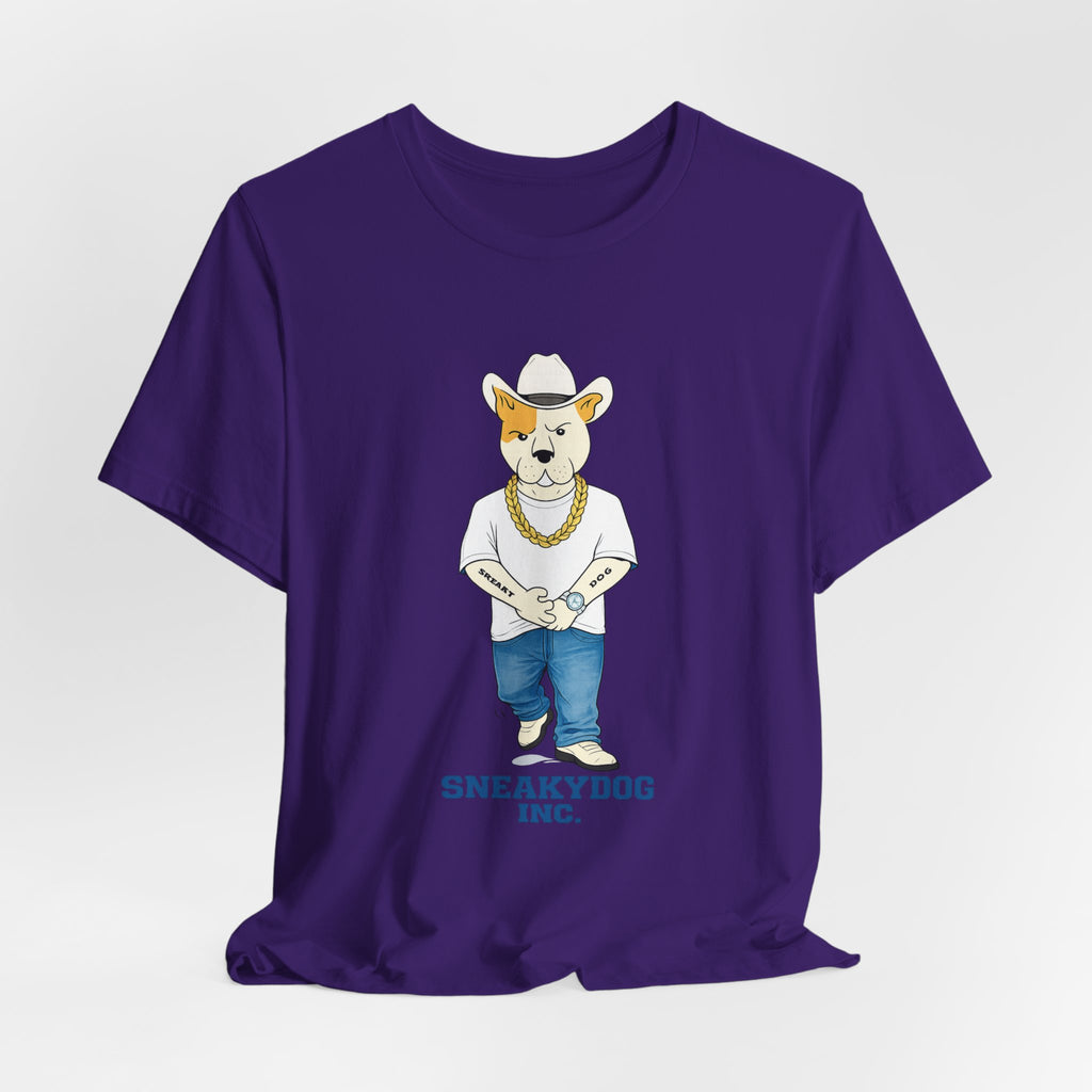 Sneakydog Inc. Cowboy White Graphic — Vintage Short Sleeve T-Shirt