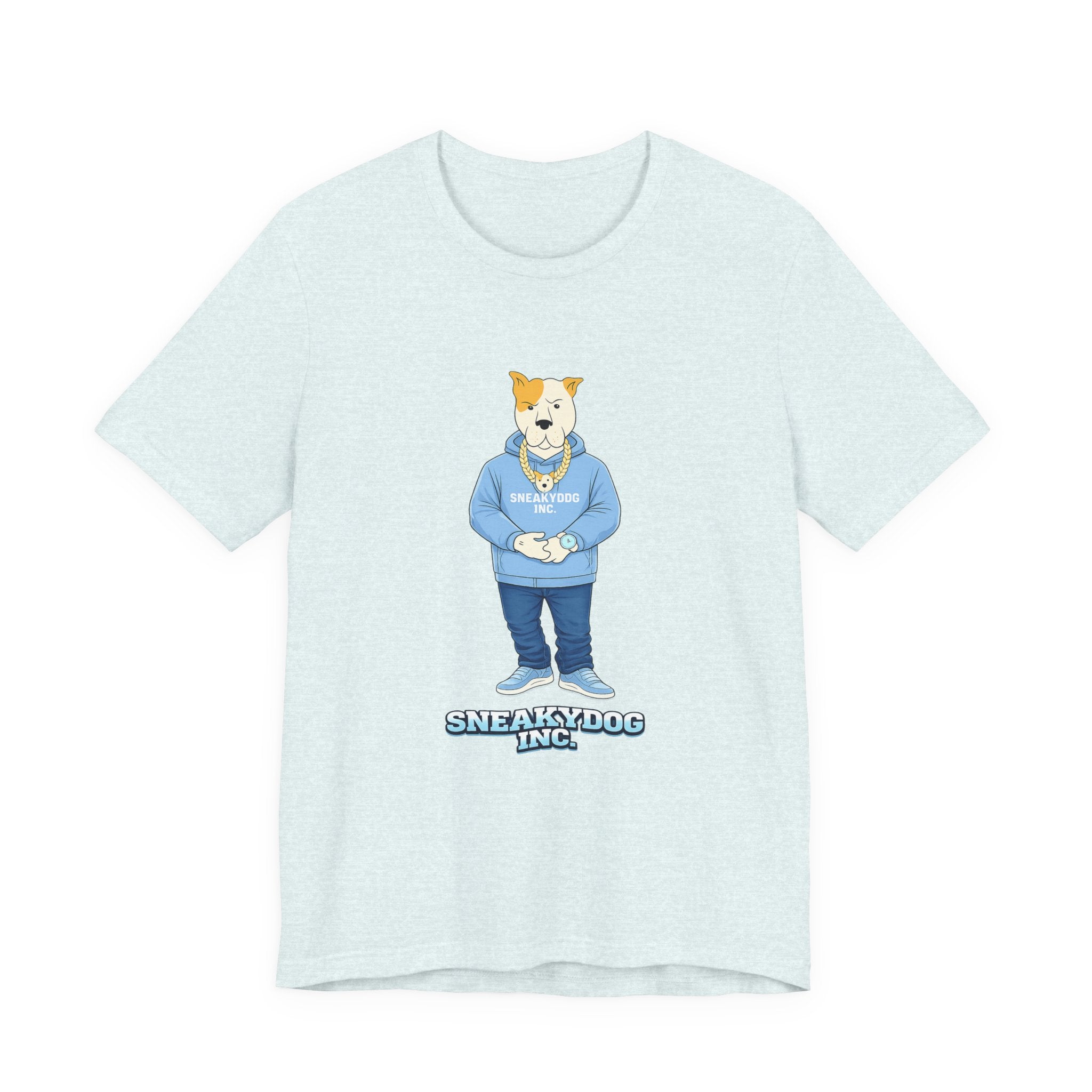 Sneakydog Inc. Carolina Blue Hoodie Graphic Tee — Vintage Short Sleeve T-Shirt