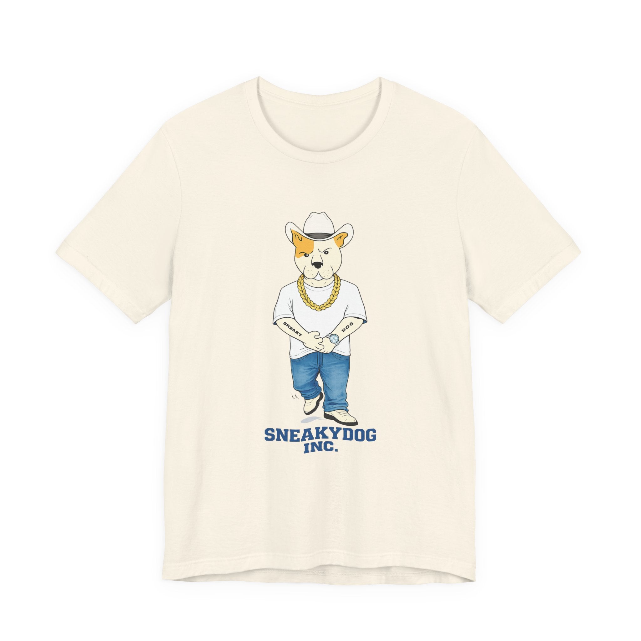 Sneakydog Inc. Cowboy White Graphic — Vintage Short Sleeve T-Shirt