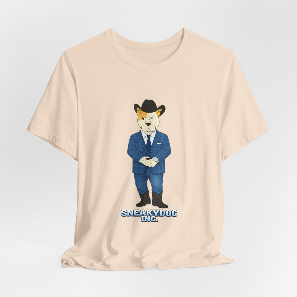 Sneakydog Inc. Cowboy Suit Graphic — Vintage Short Sleeve T-Shirt