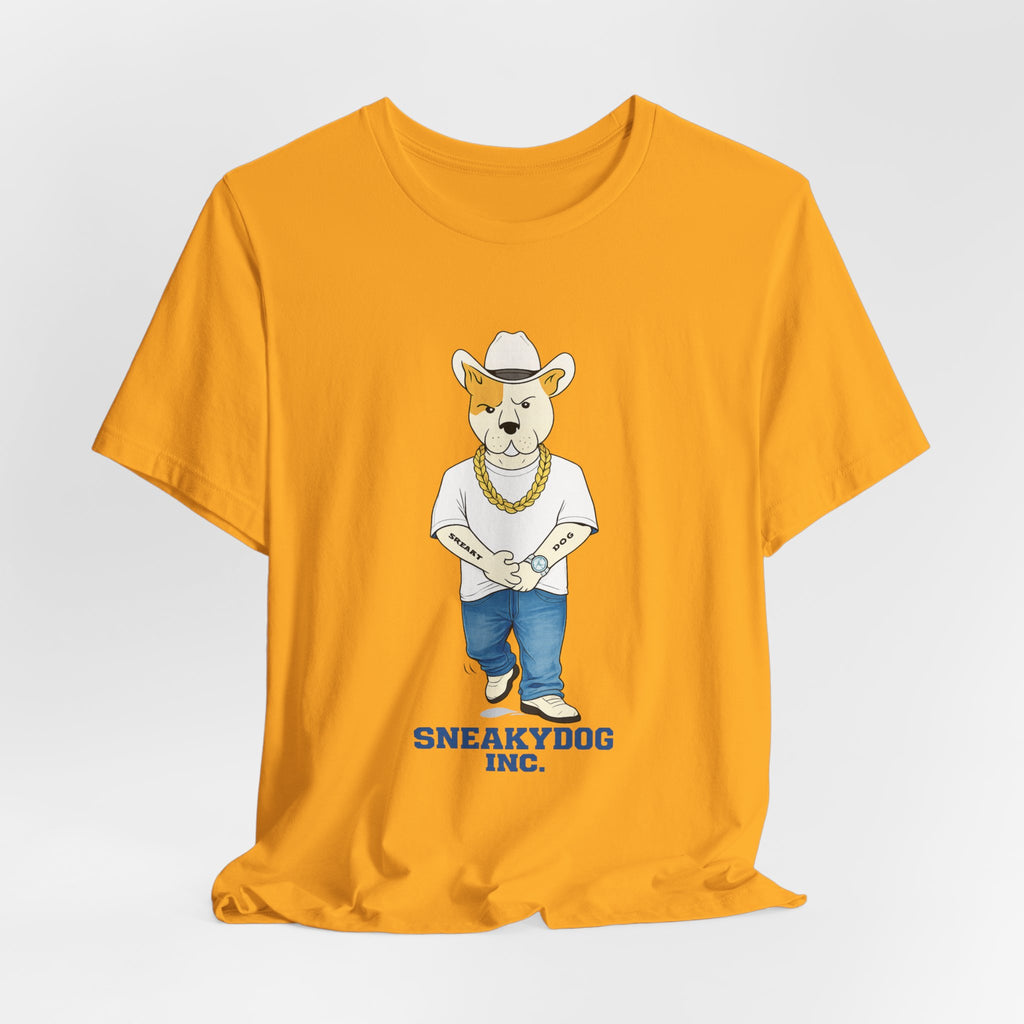 Sneakydog Inc. Cowboy White Graphic — Vintage Short Sleeve T-Shirt