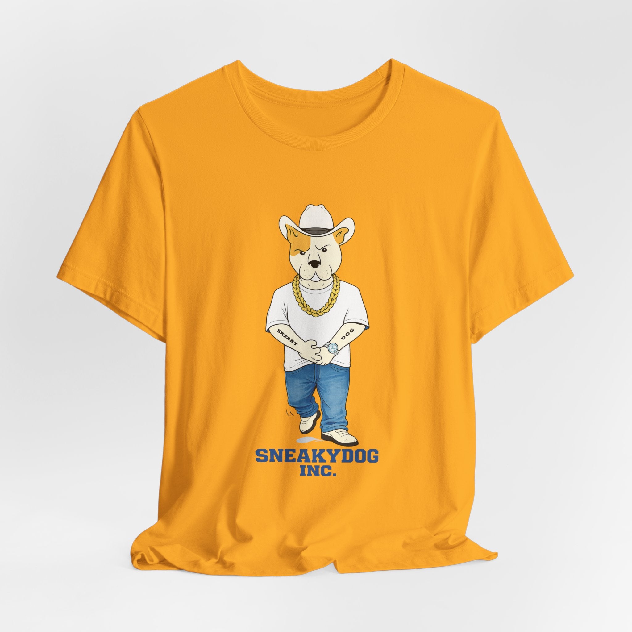 Sneakydog Inc. Cowboy White Graphic — Vintage Short Sleeve T-Shirt