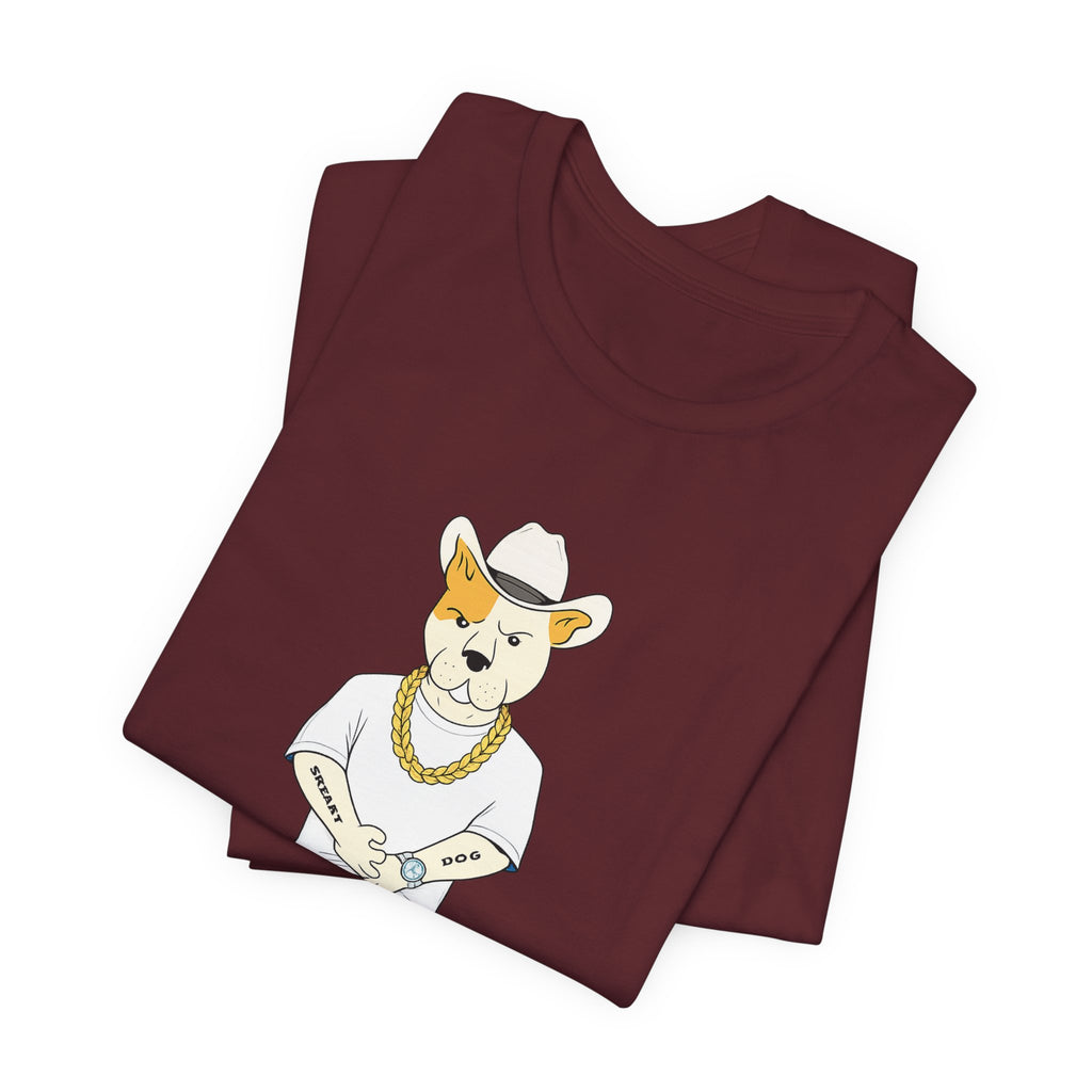 Sneakydog Inc. Cowboy White Graphic — Vintage Short Sleeve T-Shirt