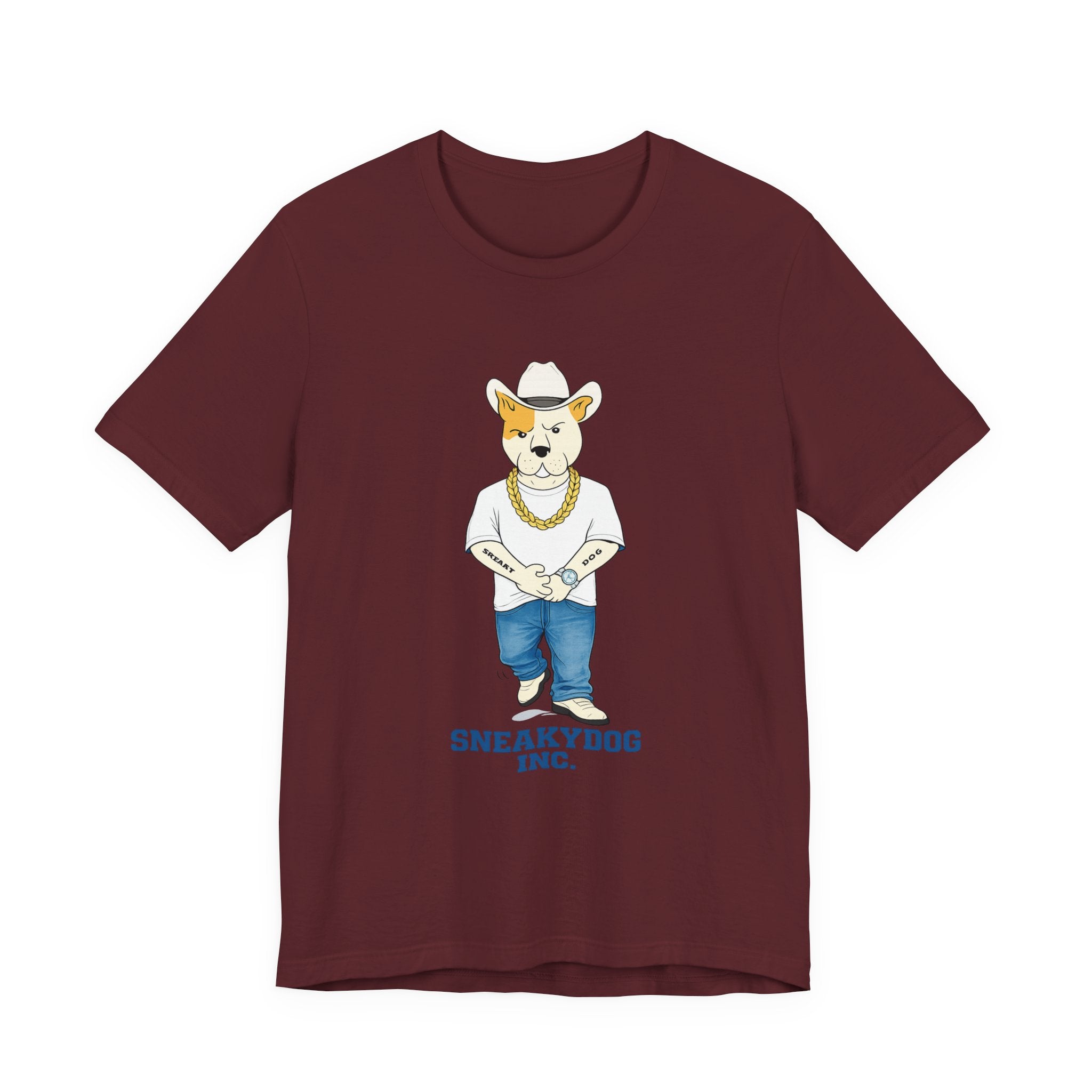 Sneakydog Inc. Cowboy White Graphic — Vintage Short Sleeve T-Shirt