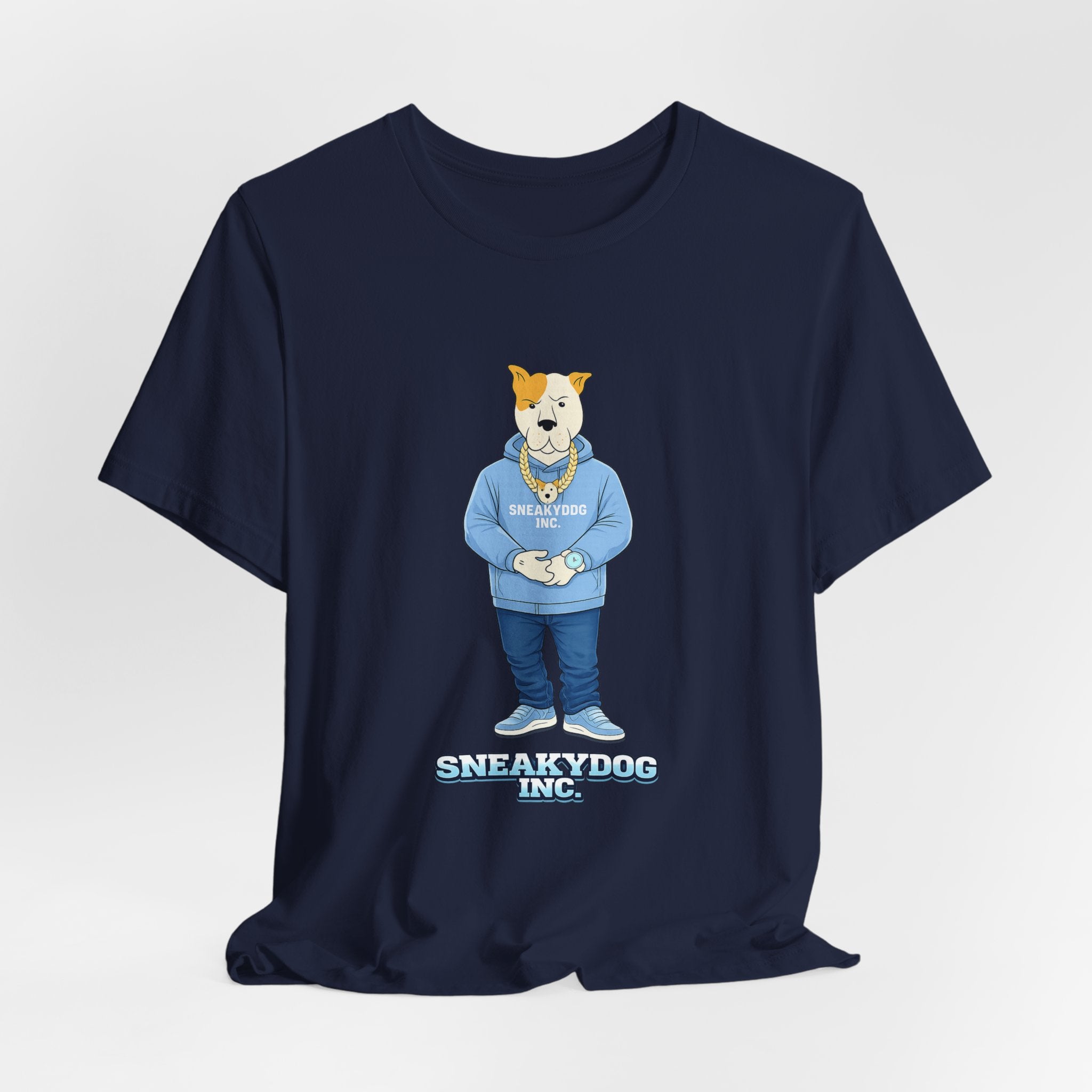 Sneakydog Inc. Carolina Blue Hoodie Graphic Tee — Vintage Short Sleeve T-Shirt