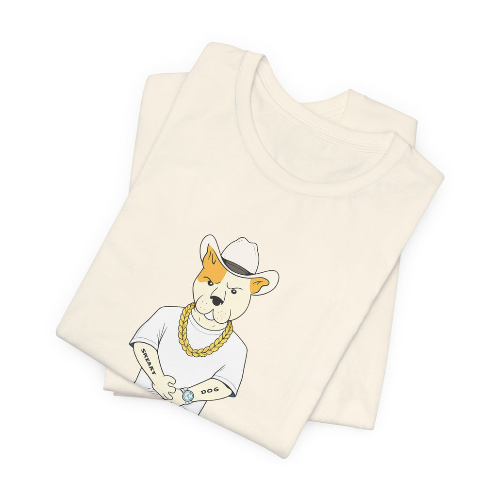 Sneakydog Inc. Cowboy White Graphic — Vintage Short Sleeve T-Shirt