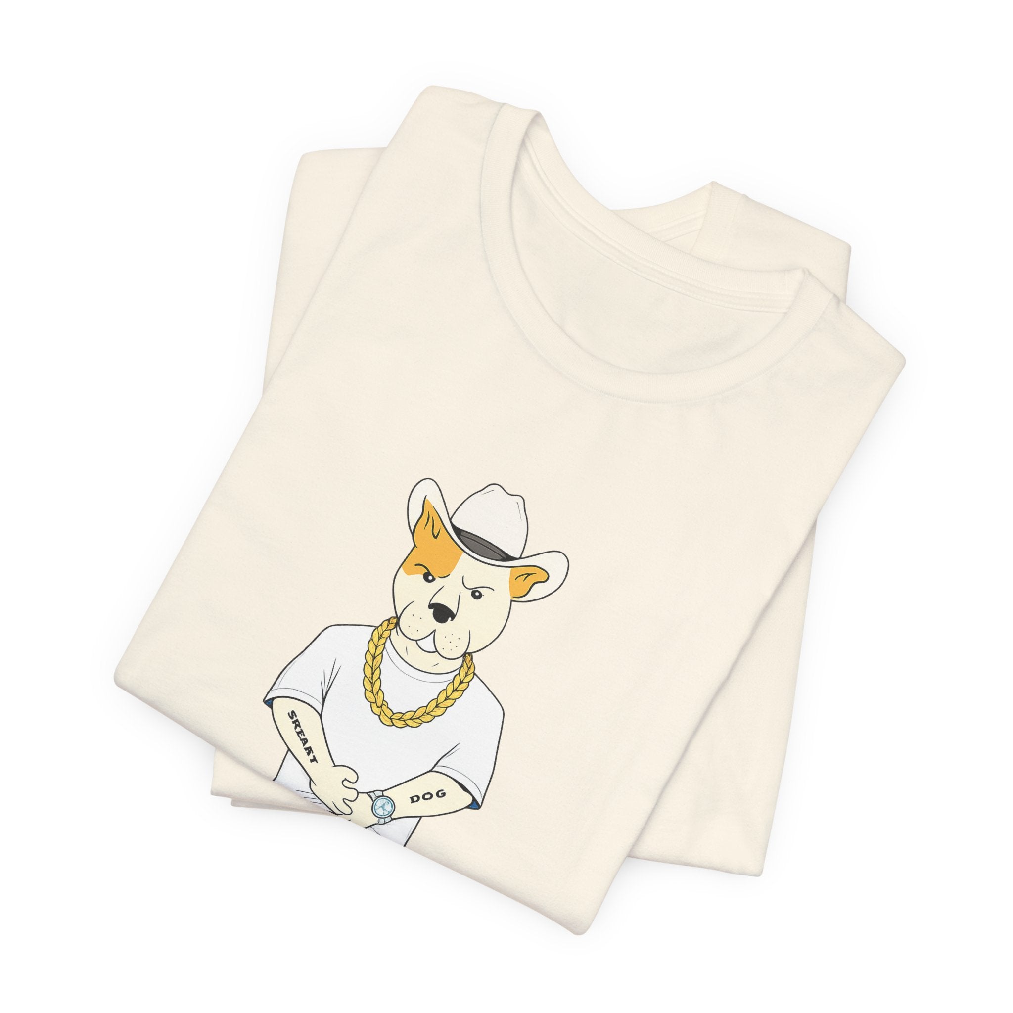 Sneakydog Inc. Cowboy White Graphic — Vintage Short Sleeve T-Shirt