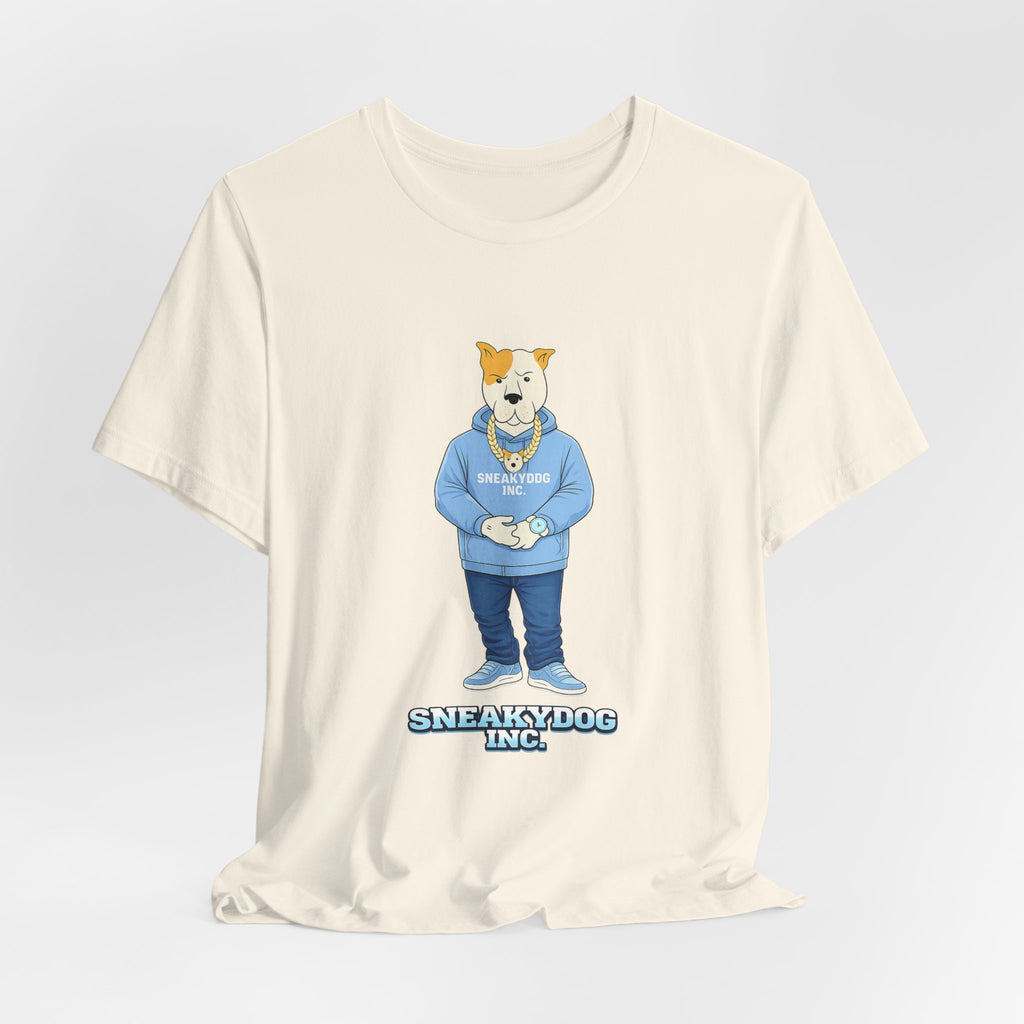 Sneakydog Inc. Carolina Blue Hoodie Graphic Tee — Vintage Short Sleeve T-Shirt