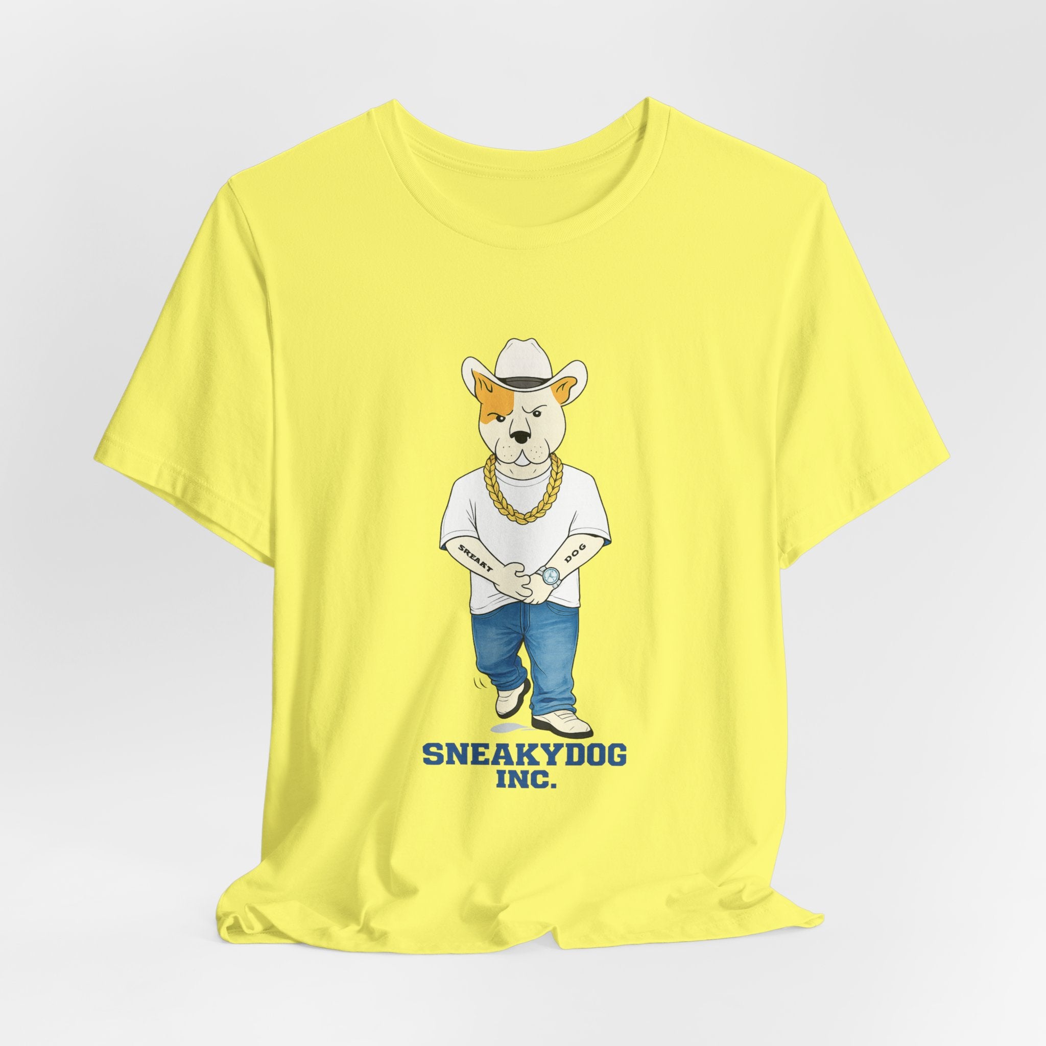 Sneakydog Inc. Cowboy White Graphic — Vintage Short Sleeve T-Shirt