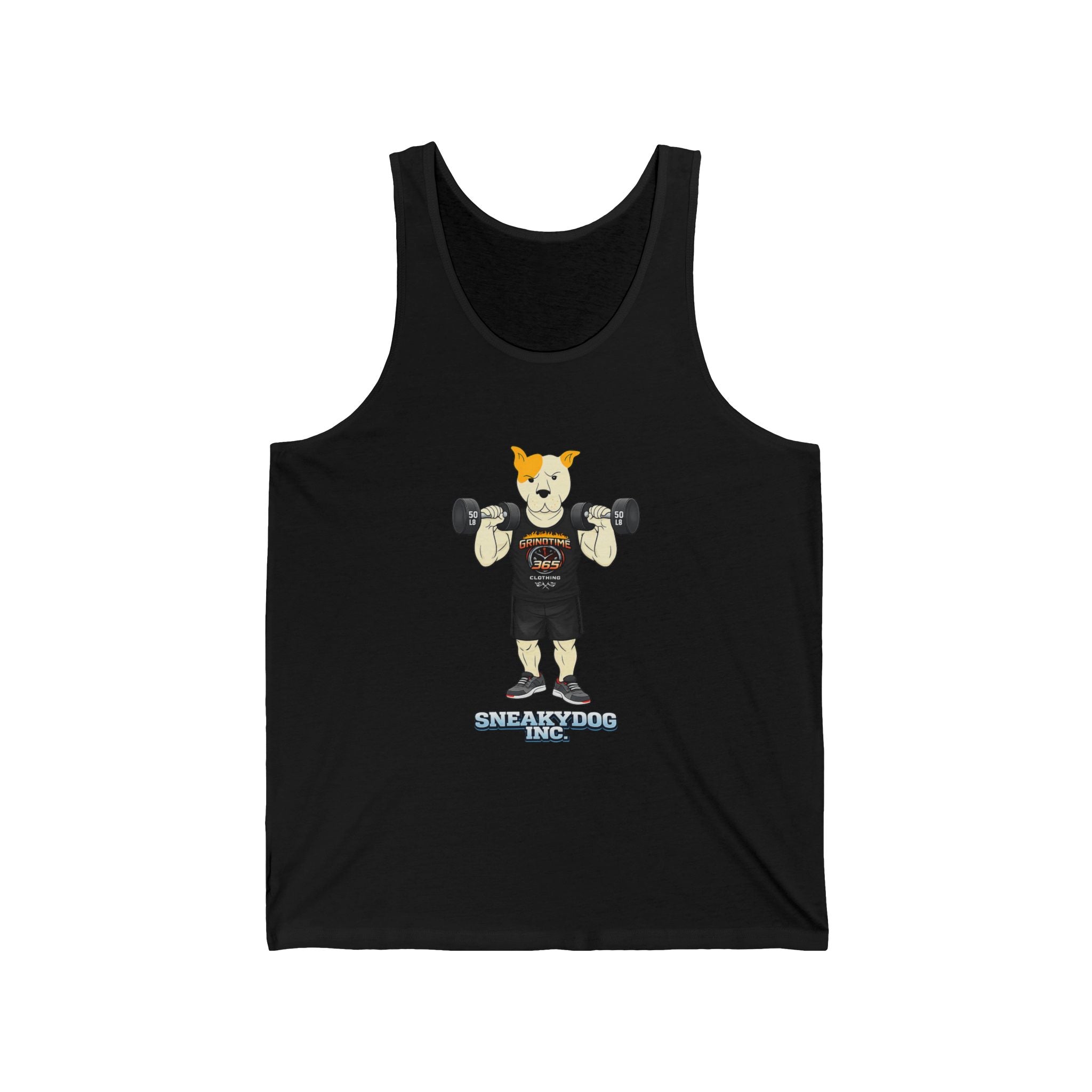 Sneakydog Inc. "Strength Through Paws" Black GT365 Workout Graphic Tank