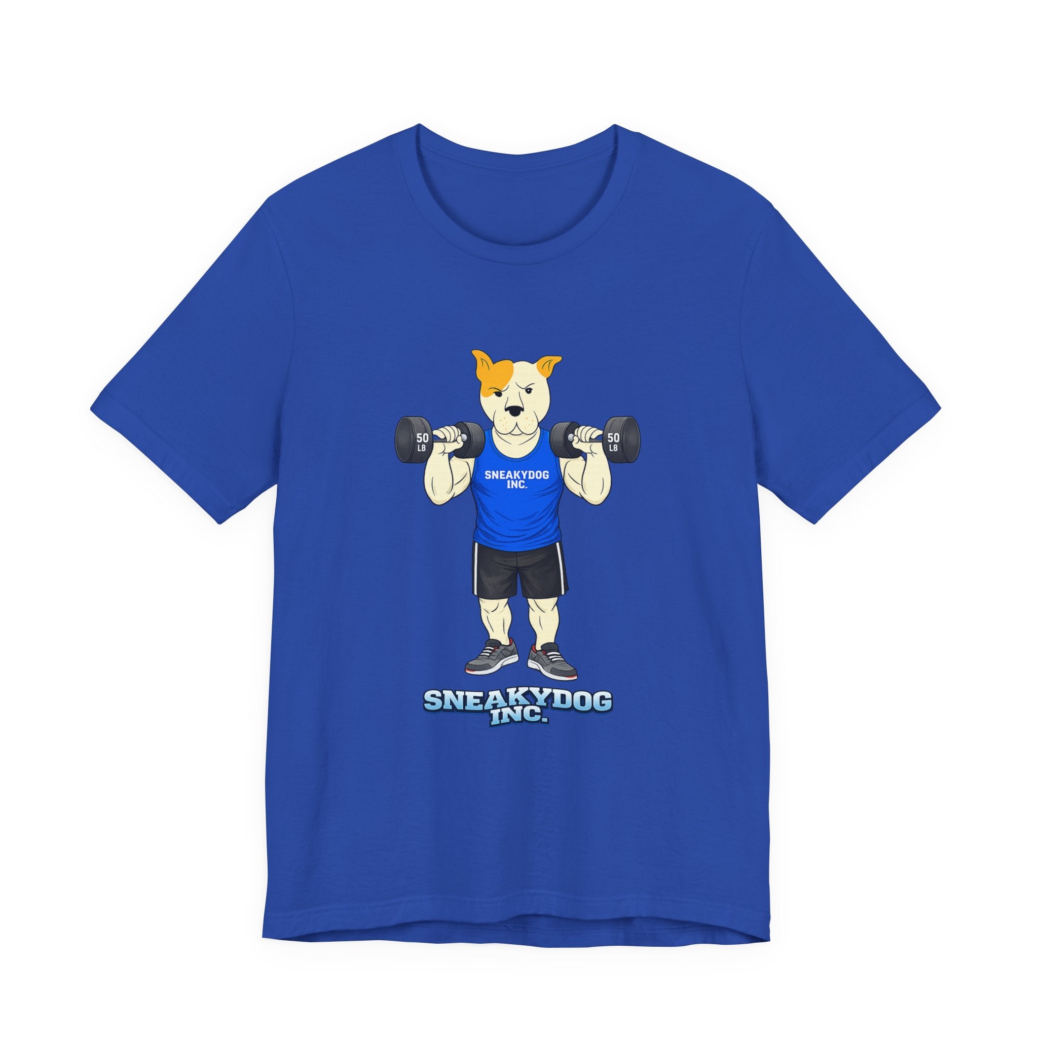 Sneakydog Inc. Workout Blue Graphic — Vintage Short Sleeve T-Shirt