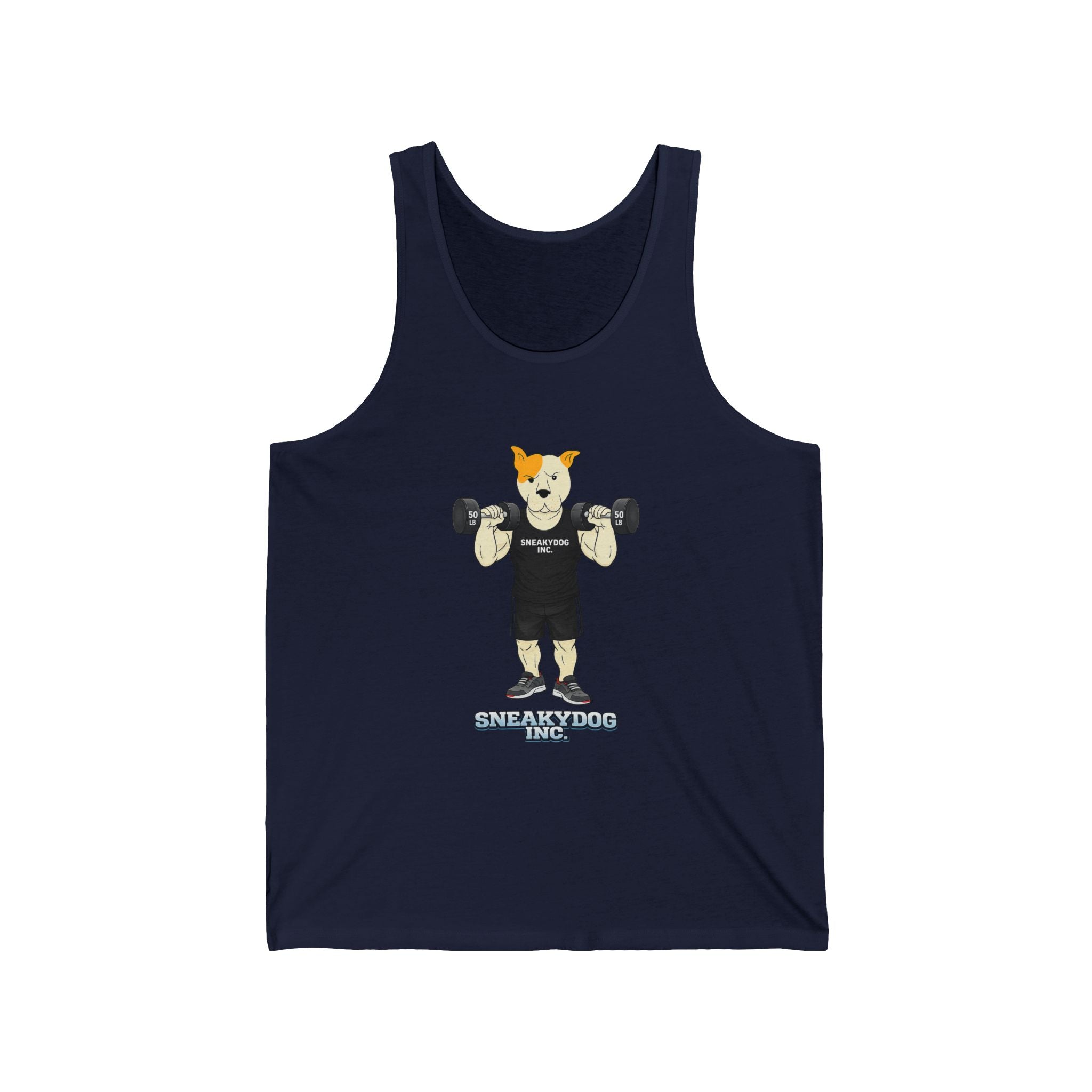Sneakydog Inc. "Strength Through Paws" Black Workout Graphic Tank