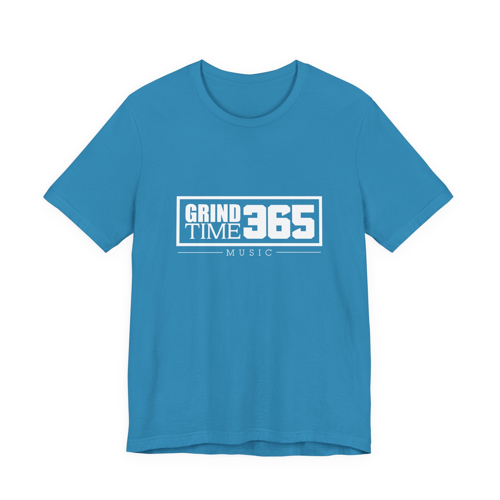 Grindtime 365 Music Tee — White logo Motivational Hip-Hop Streetwear