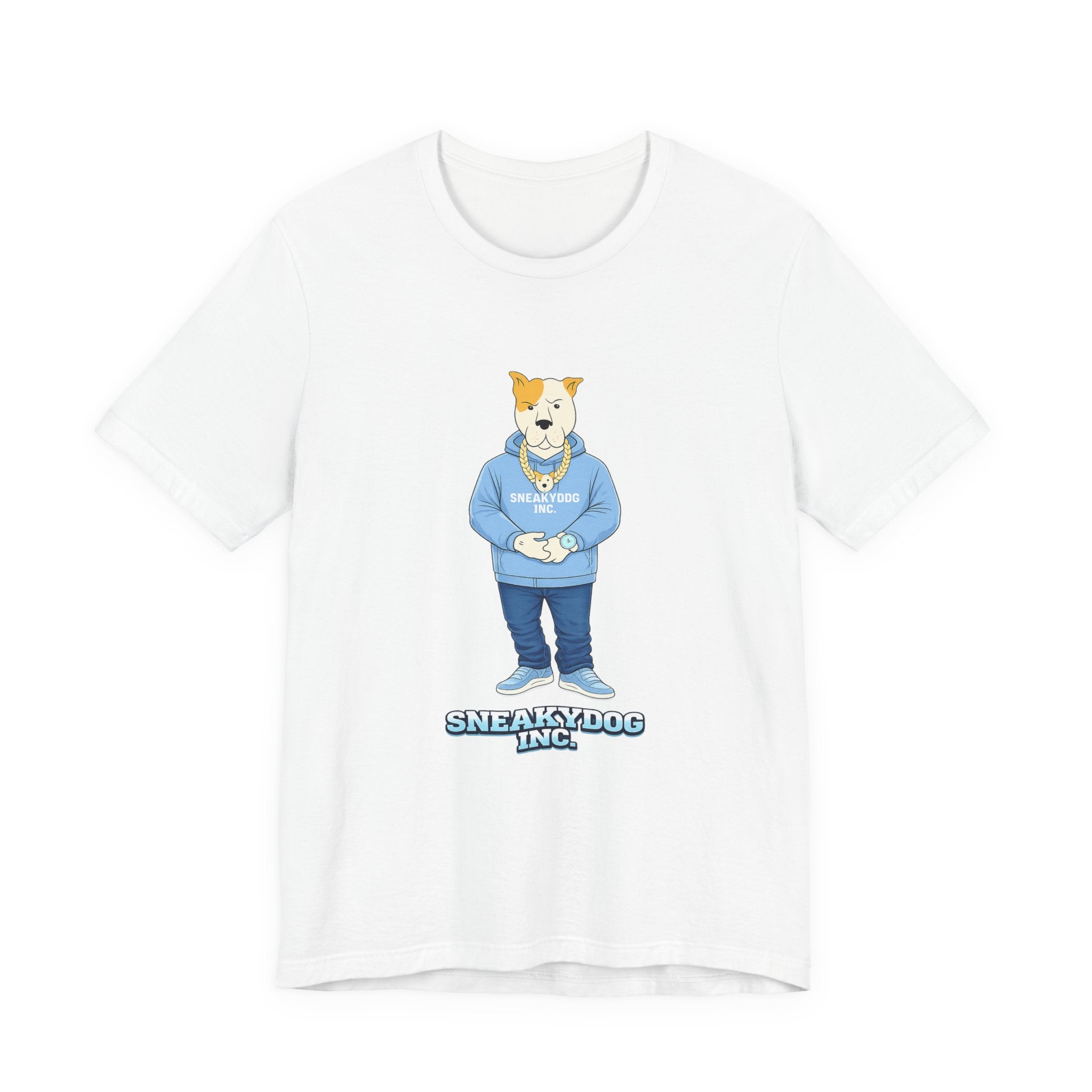 Sneakydog Inc. Carolina Blue Hoodie Graphic Tee — Vintage Short Sleeve T-Shirt