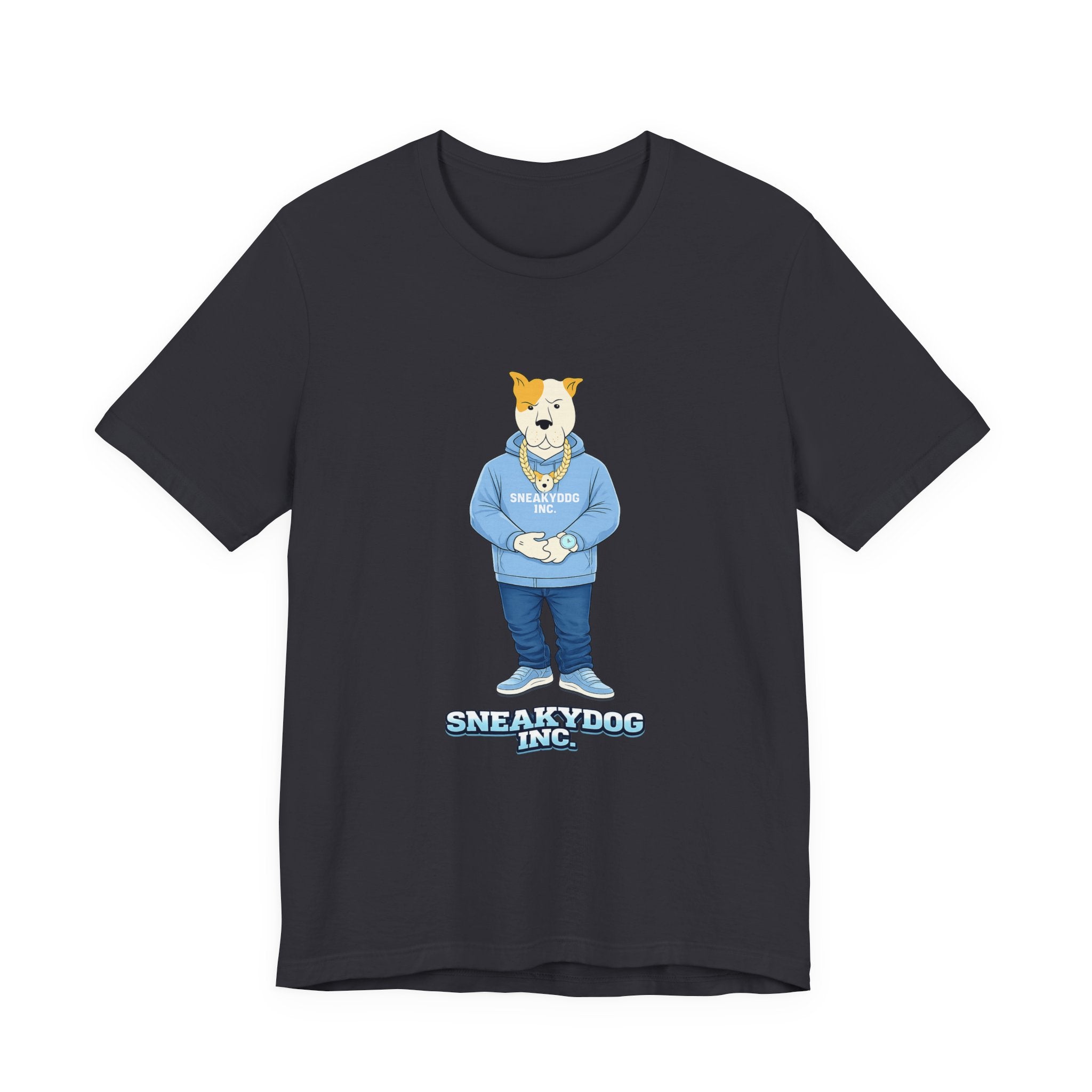 Sneakydog Inc. Carolina Blue Hoodie Graphic Tee — Vintage Short Sleeve T-Shirt