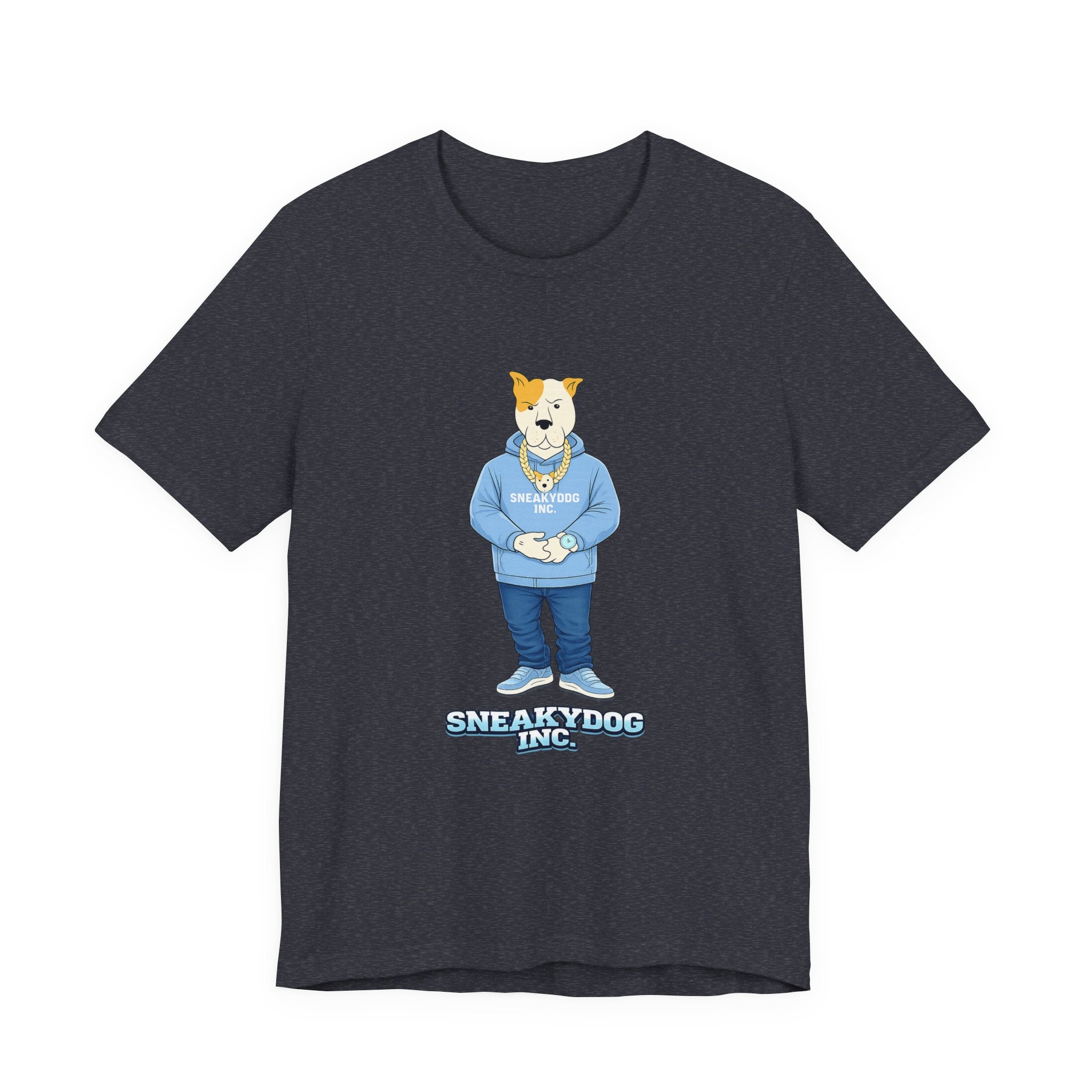 Sneakydog Inc. Carolina Blue Hoodie Graphic Tee — Vintage Short Sleeve T-Shirt
