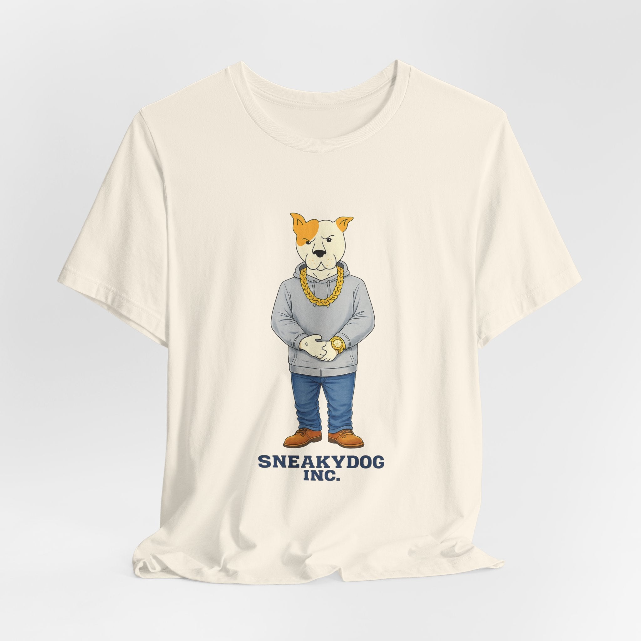 Sneakydog Inc. Grey Hoodie — Vintage Short Sleeve T-Shirt