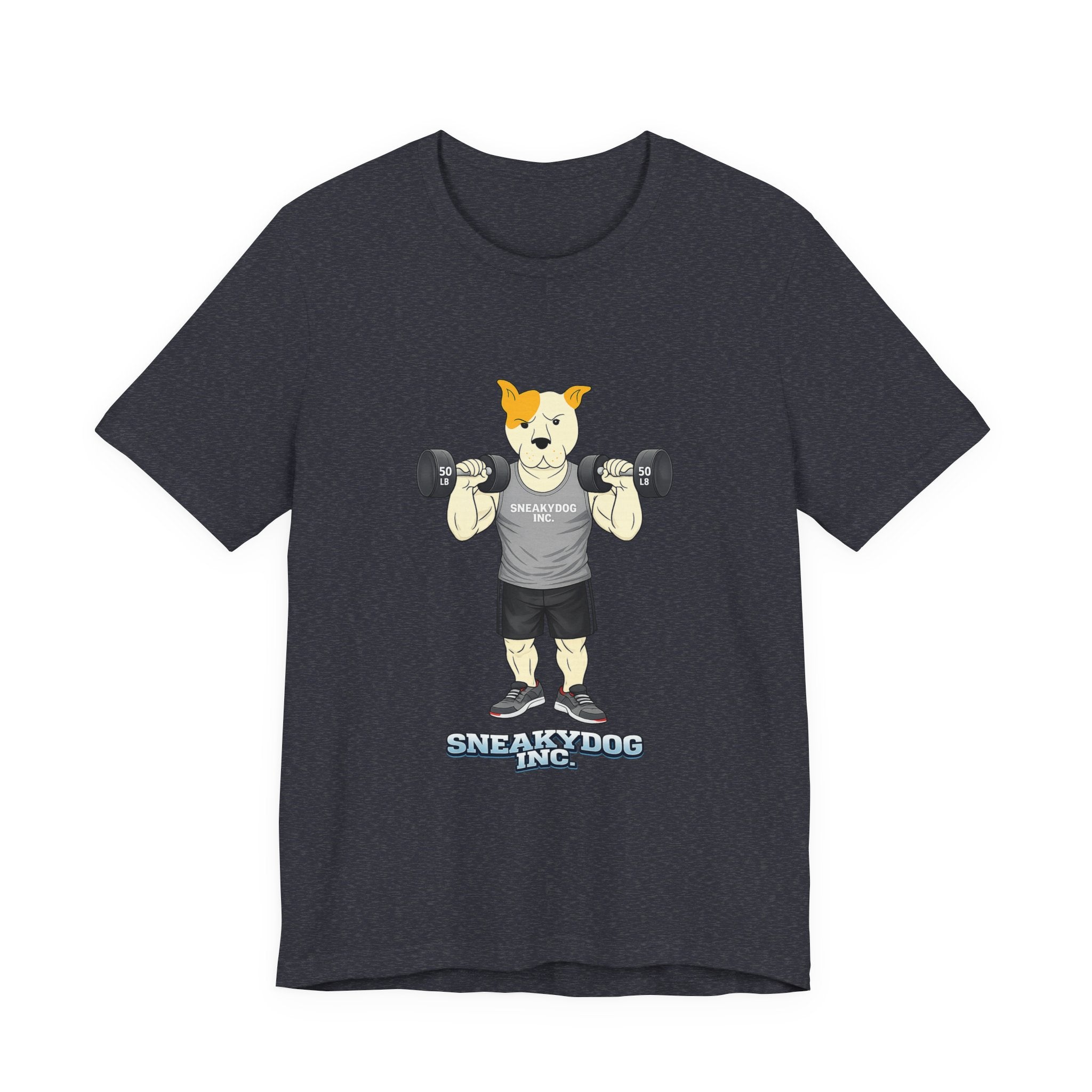 Sneakydog Inc. Workout Grey Graphic — Vintage Short Sleeve T-Shirt