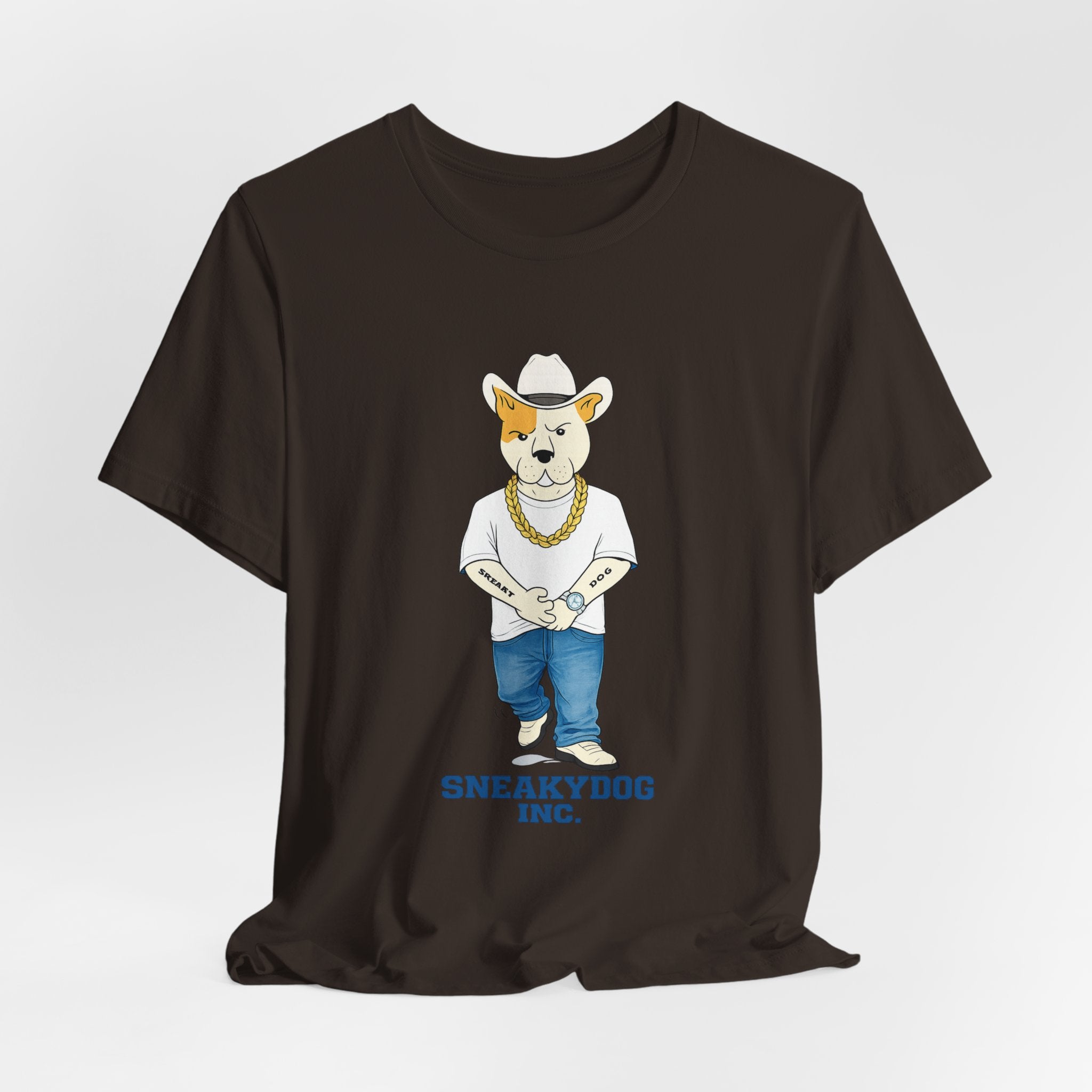Sneakydog Inc. Cowboy White Graphic — Vintage Short Sleeve T-Shirt