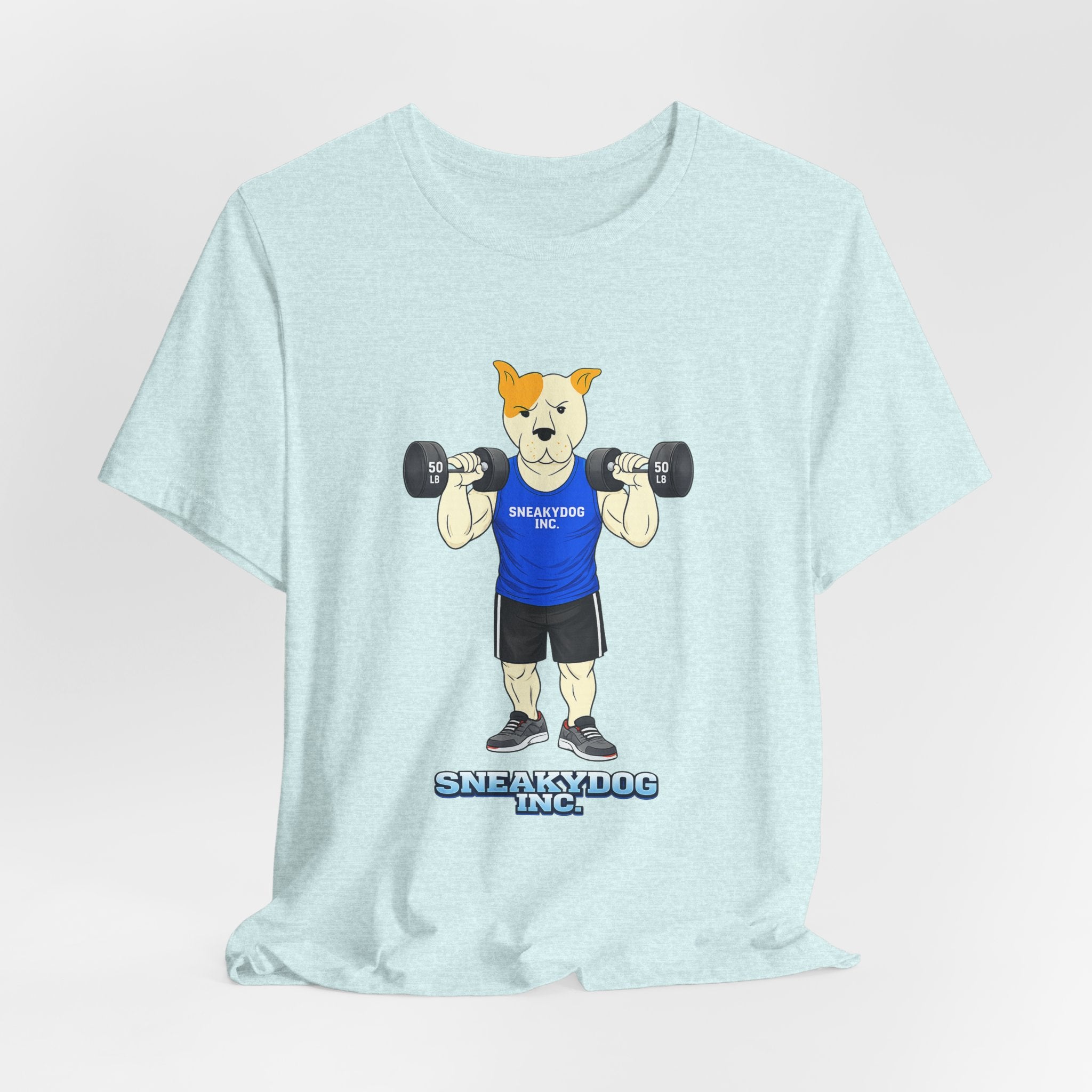 Sneakydog Inc. Workout Blue Graphic — Vintage Short Sleeve T-Shirt