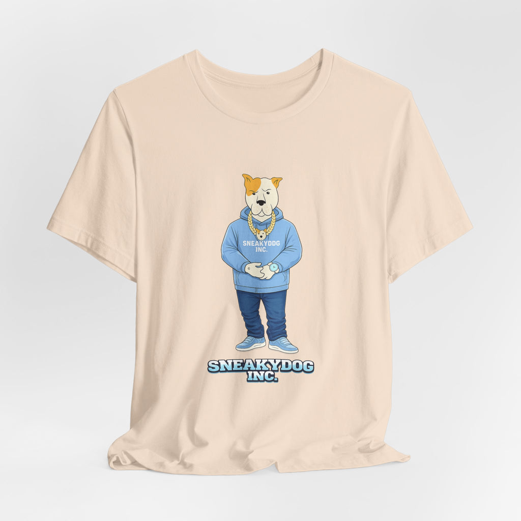 Sneakydog Inc. Carolina Blue Hoodie Graphic Tee — Vintage Short Sleeve T-Shirt