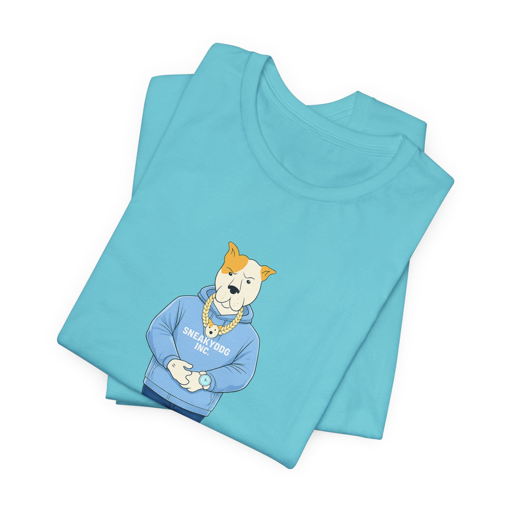 Sneakydog Inc. Carolina Blue Hoodie Graphic Tee — Vintage Short Sleeve T-Shirt