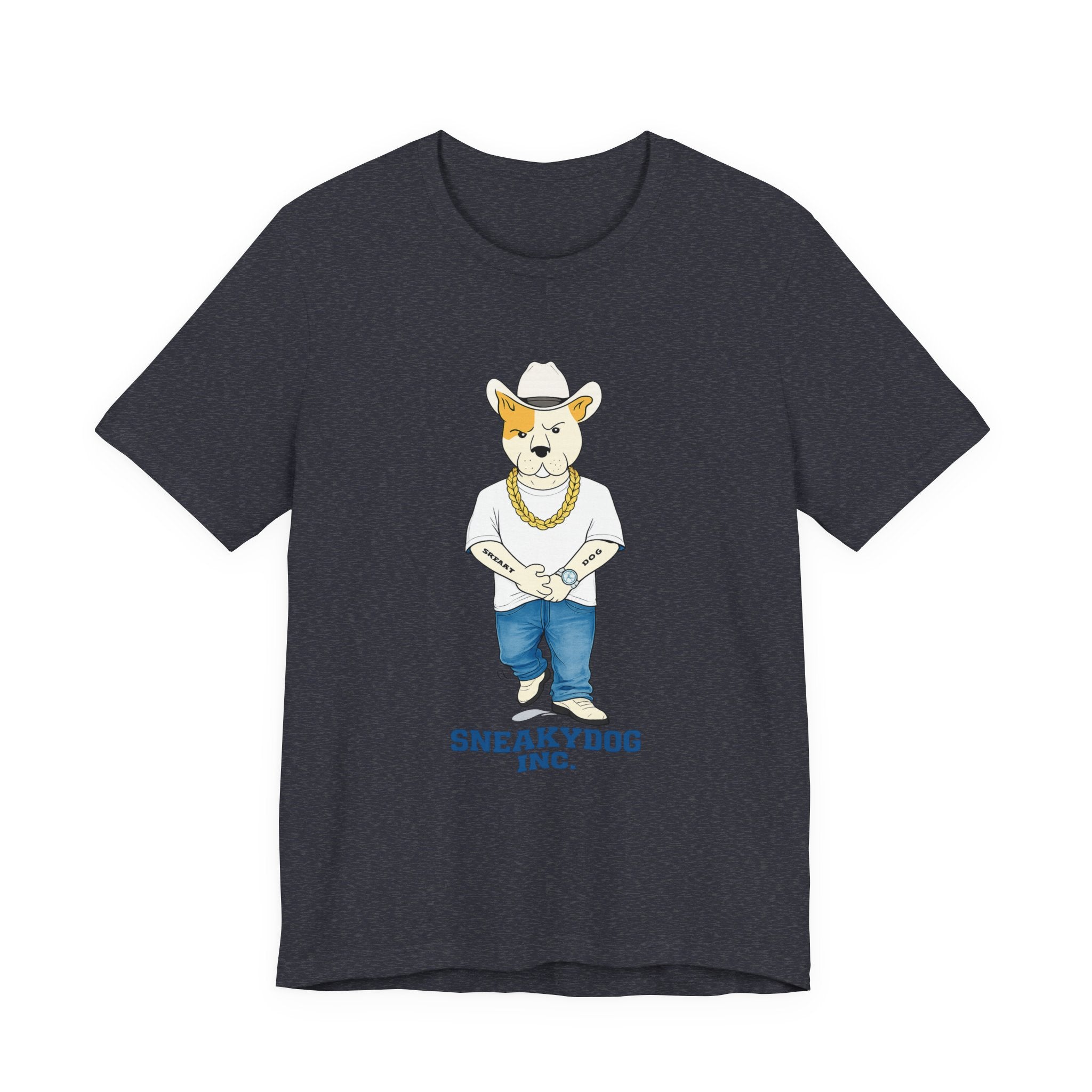Sneakydog Inc. Cowboy White Graphic — Vintage Short Sleeve T-Shirt