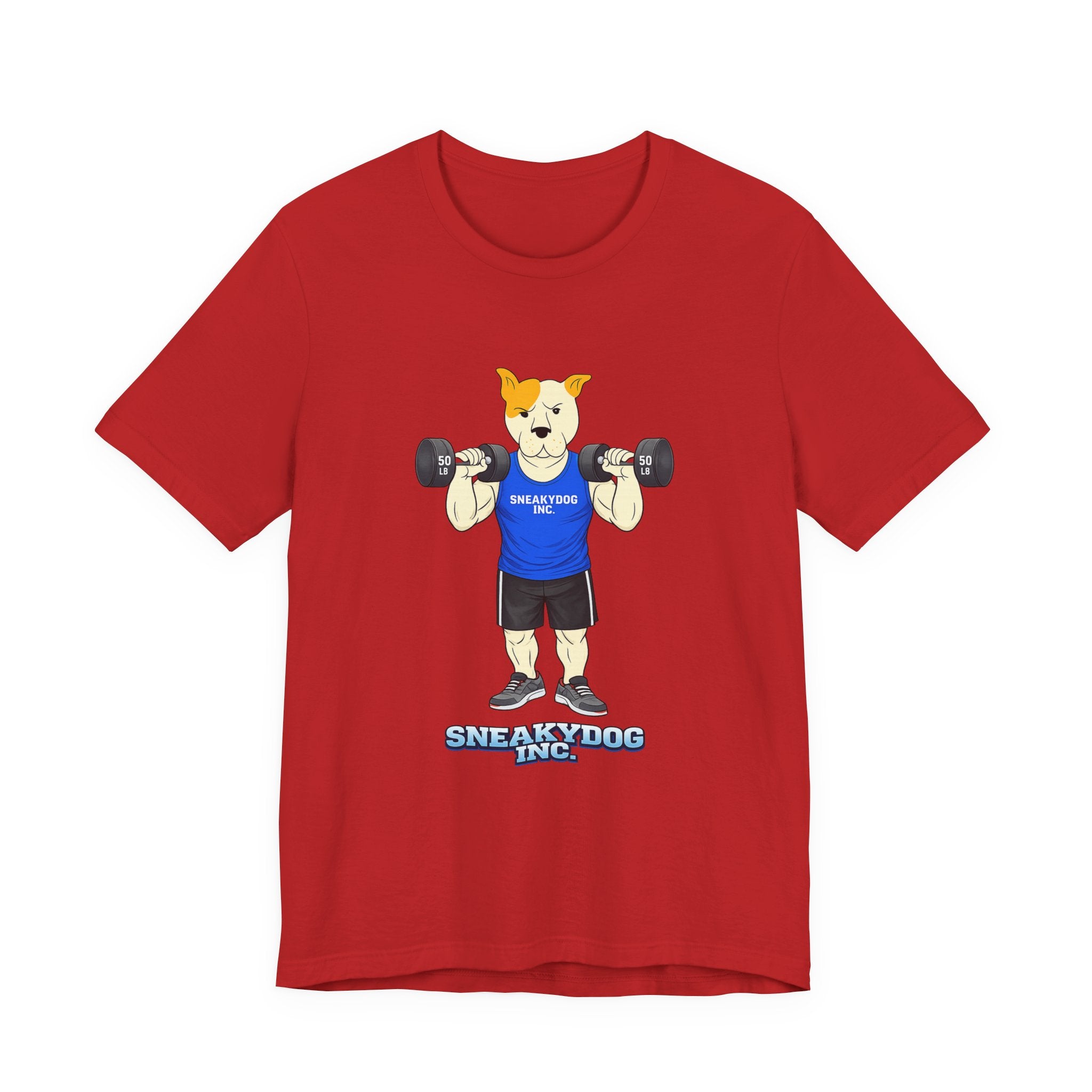 Sneakydog Inc. Workout Blue Graphic — Vintage Short Sleeve T-Shirt
