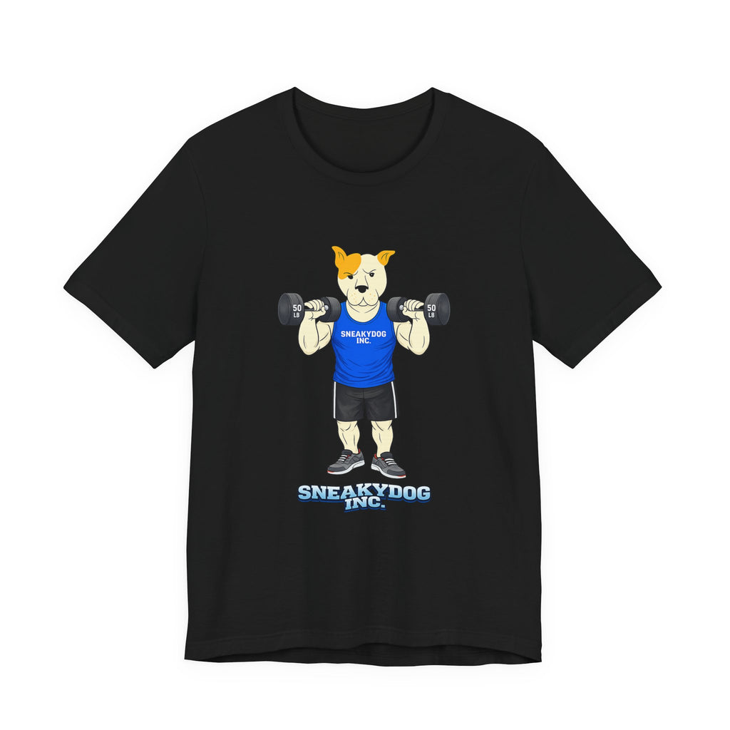 Sneakydog Inc. Workout Blue Graphic — Vintage Short Sleeve T-Shirt