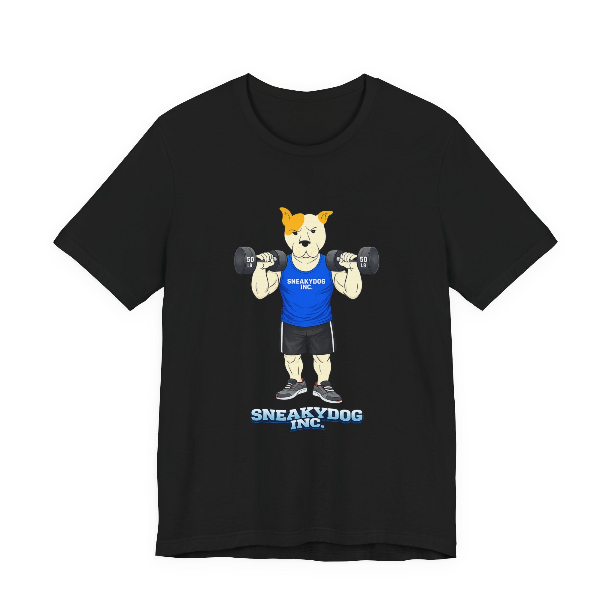Sneakydog Inc. Workout Blue Graphic — Vintage Short Sleeve T-Shirt