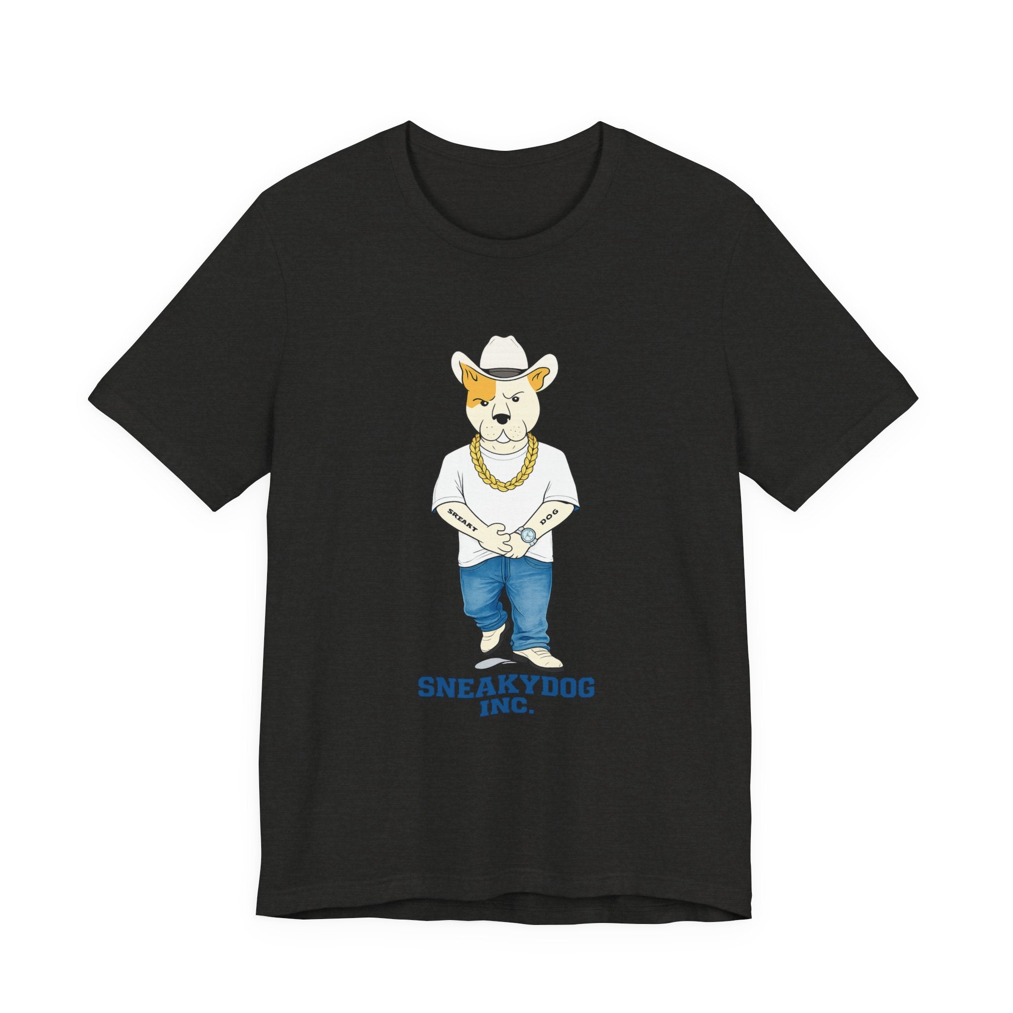 Sneakydog Inc. Cowboy White Graphic — Vintage Short Sleeve T-Shirt