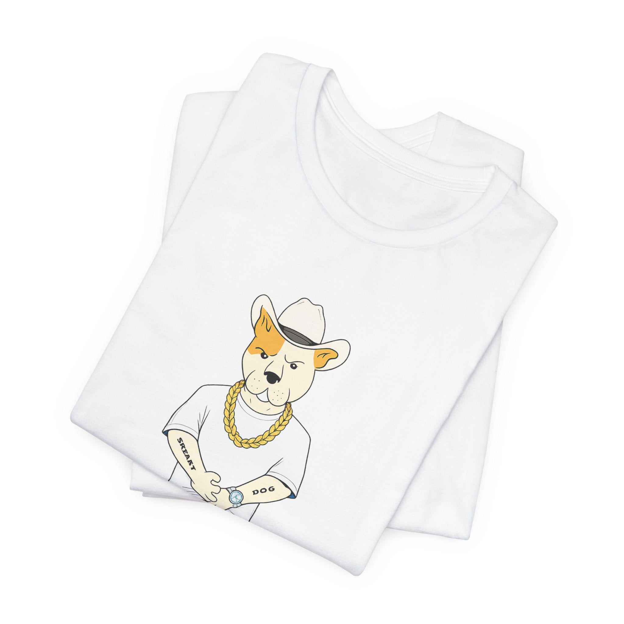 Sneakydog Inc. Cowboy White Graphic — Vintage Short Sleeve T-Shirt