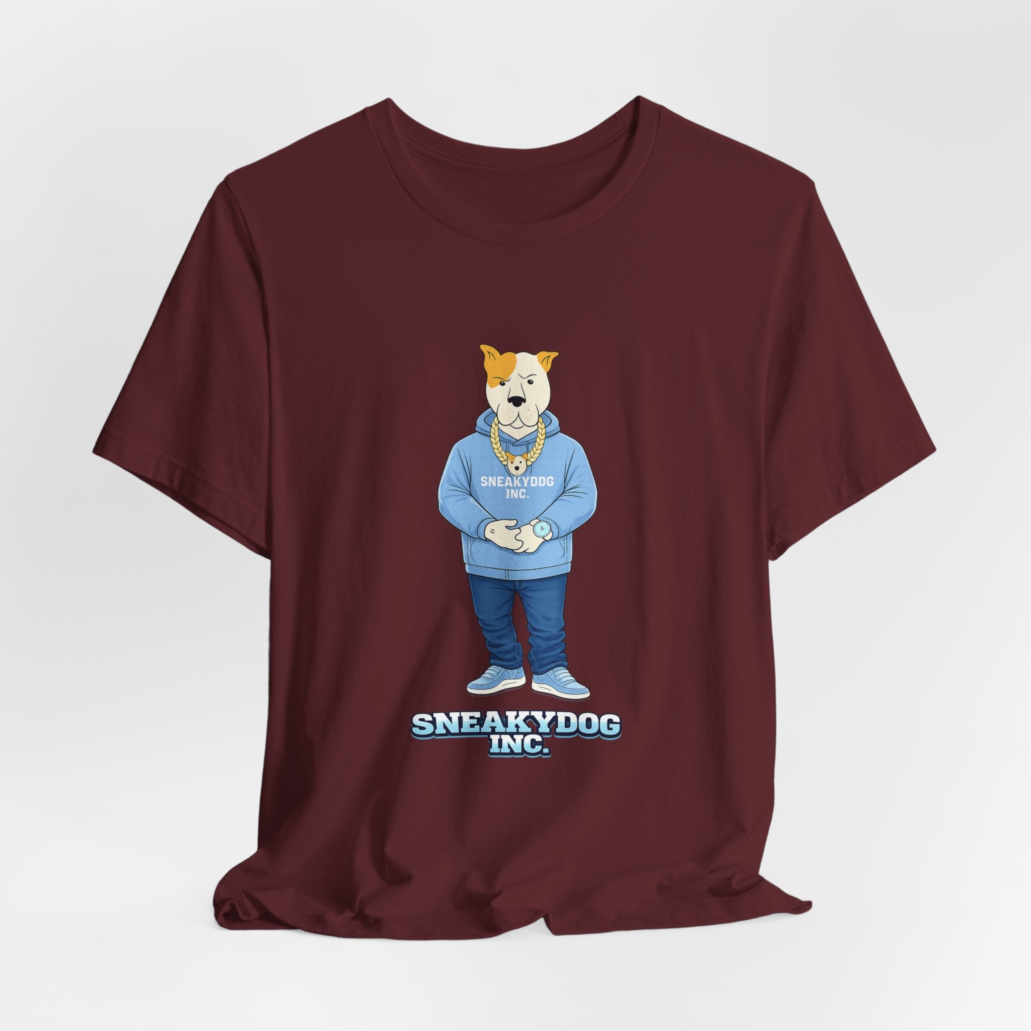 Sneakydog Inc. Carolina Blue Hoodie Graphic Tee — Vintage Short Sleeve T-Shirt