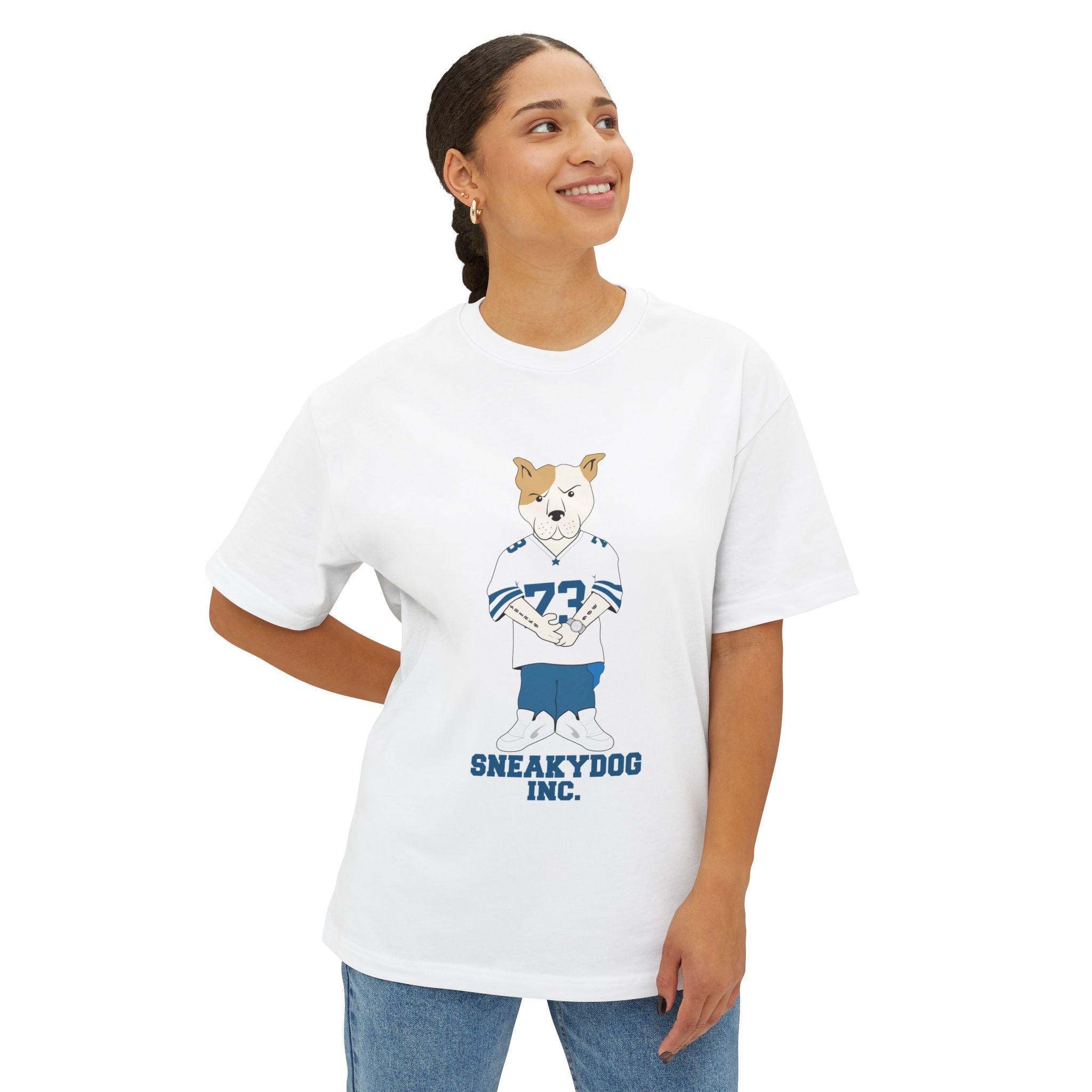 Sneakydog Inc. Football Jersey Graphic — Oversized Boxy Premium T-Shirt