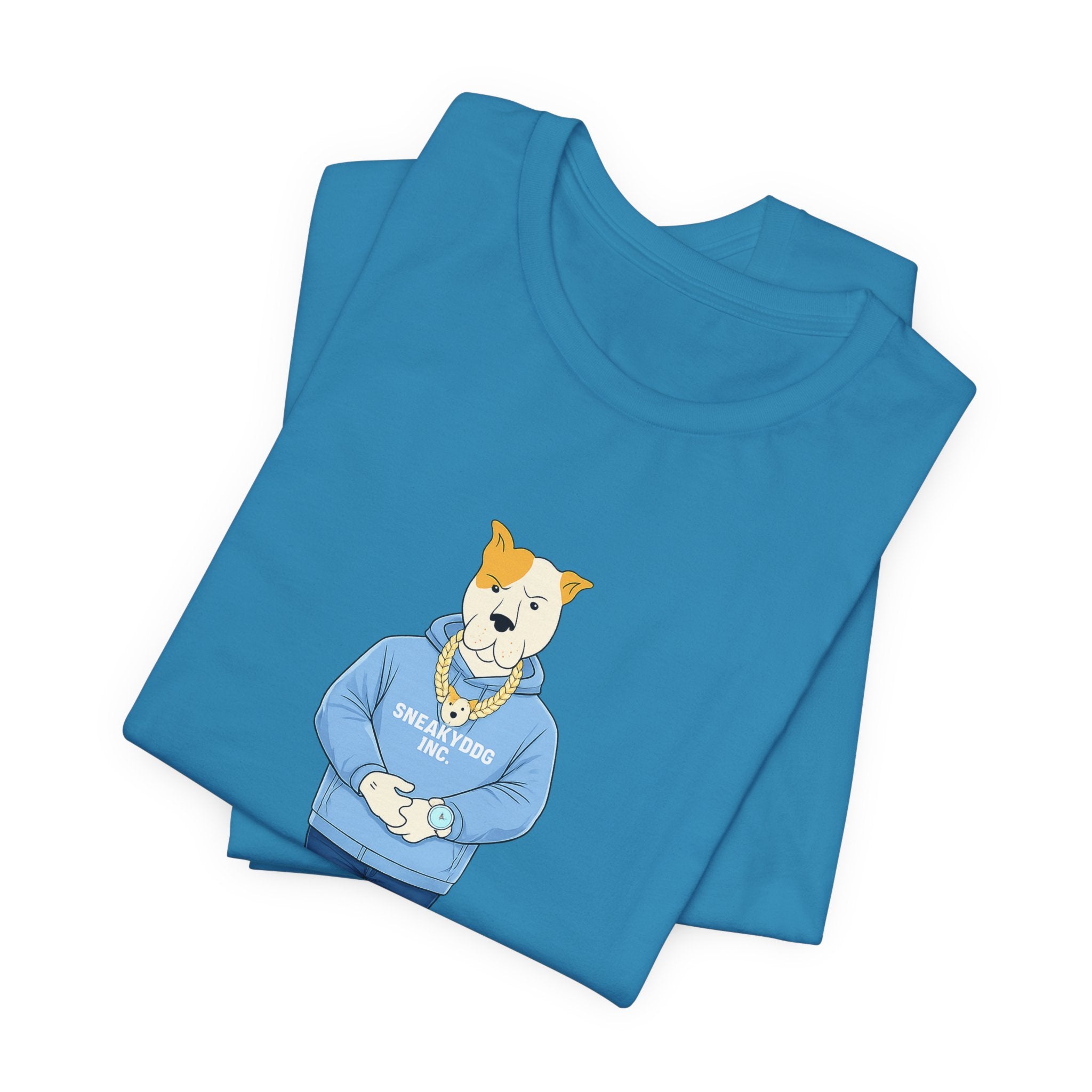 Sneakydog Inc. Carolina Blue Hoodie Graphic Tee — Vintage Short Sleeve T-Shirt
