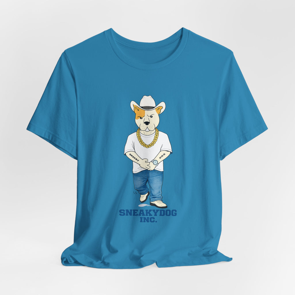 Sneakydog Inc. Cowboy White Graphic — Vintage Short Sleeve T-Shirt