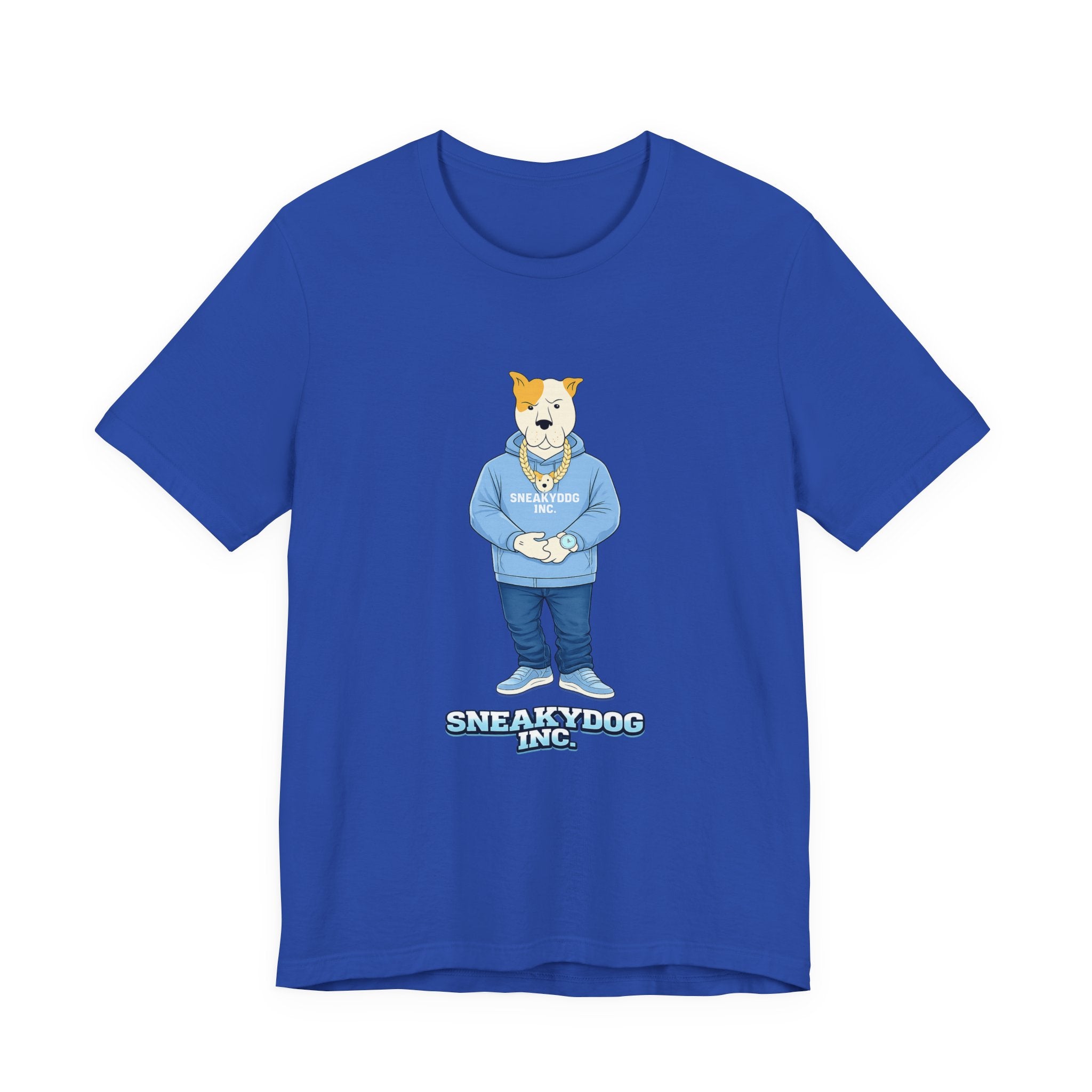 Sneakydog Inc. Carolina Blue Hoodie Graphic Tee — Vintage Short Sleeve T-Shirt