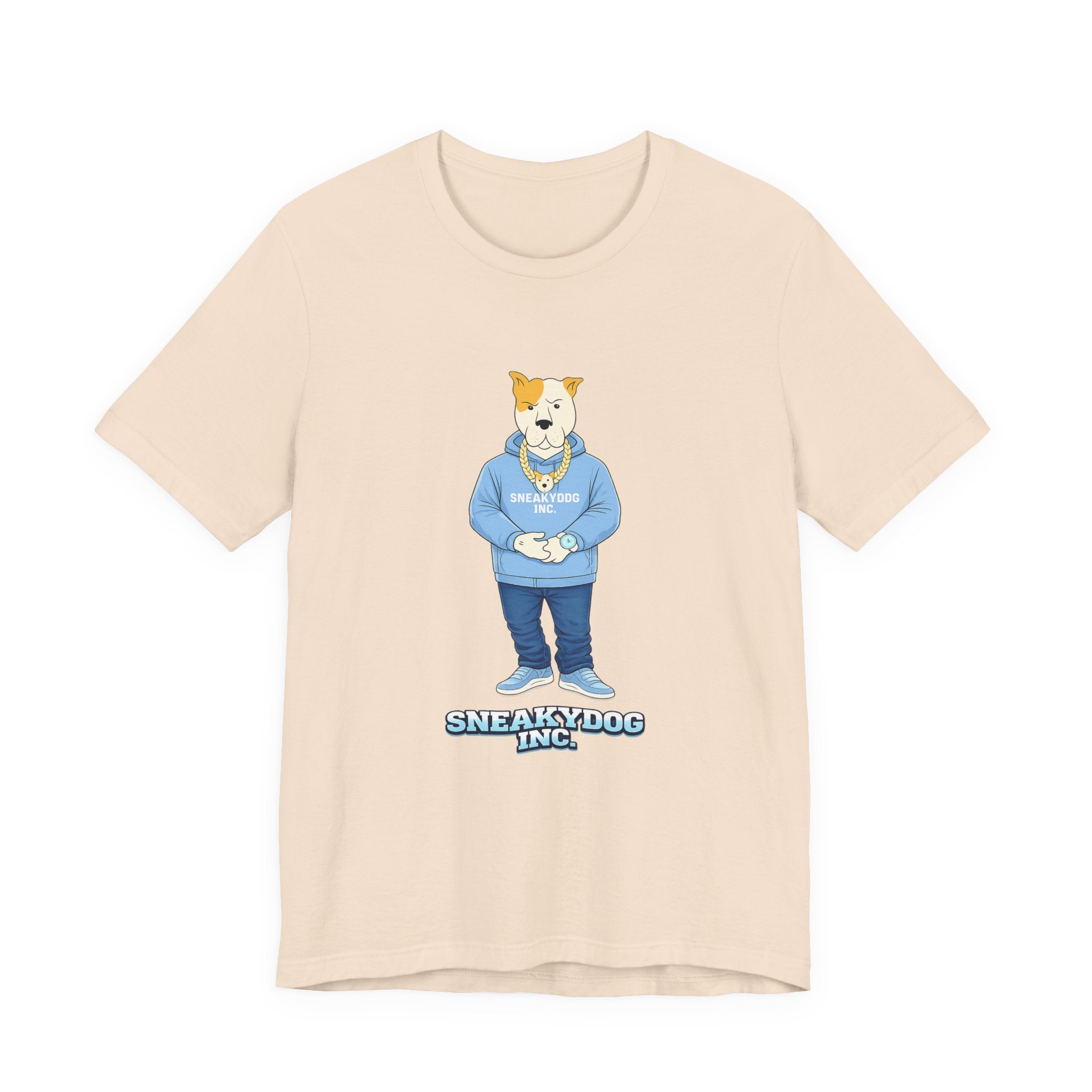 Sneakydog Inc. Carolina Blue Hoodie Graphic Tee — Vintage Short Sleeve T-Shirt