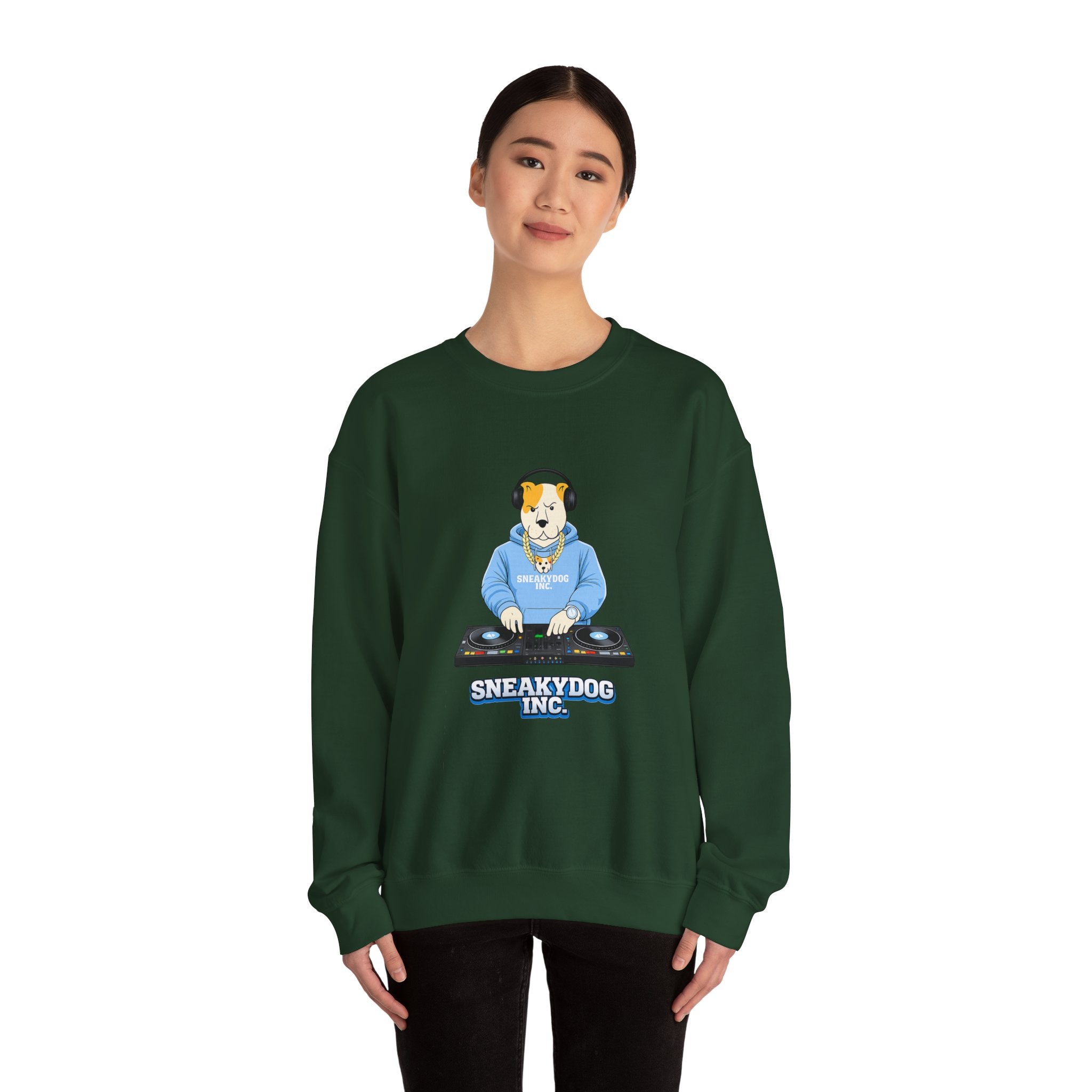 Sneakydog Inc. DJ Graphic Crewneck Sweatshirt – Vintage Graphic