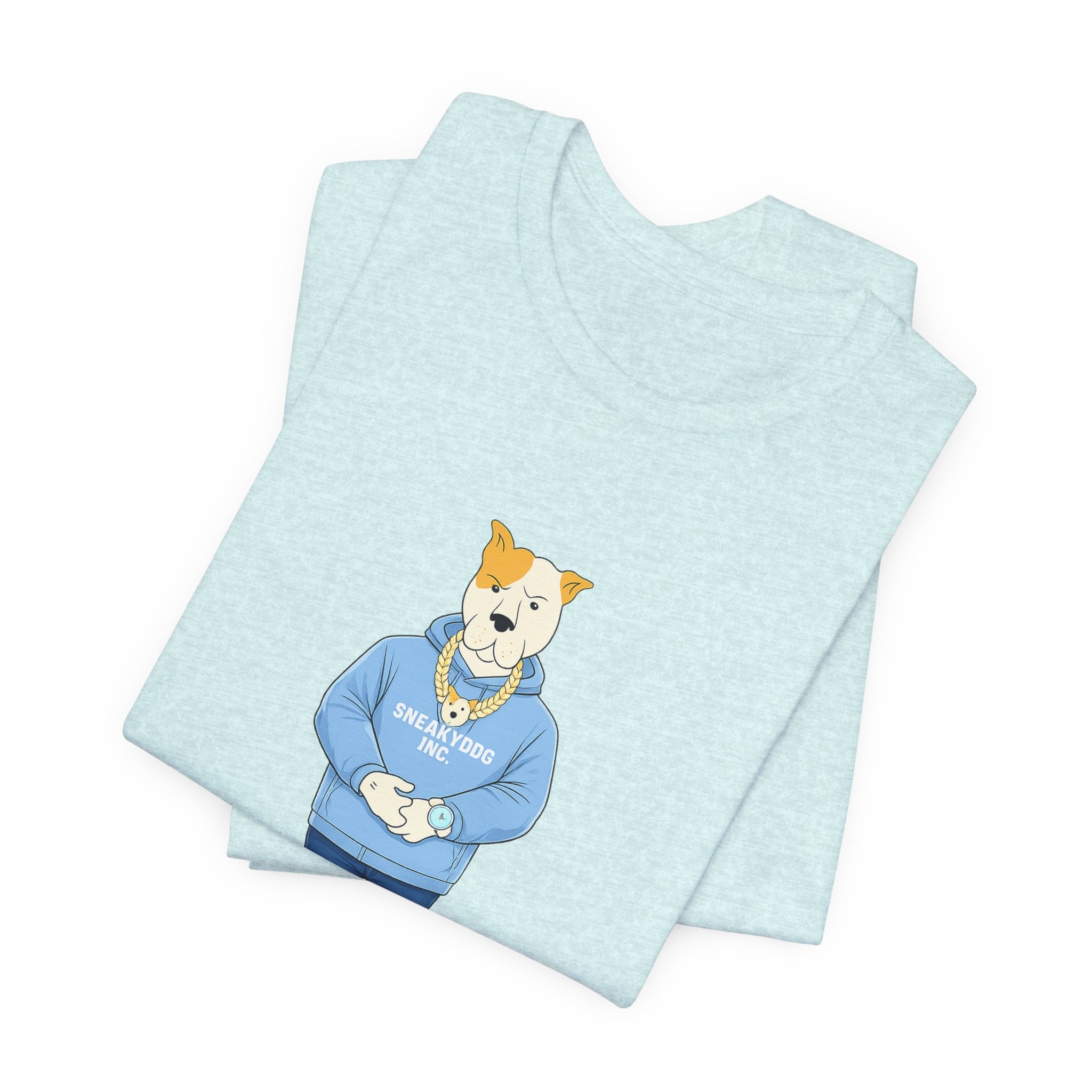 Sneakydog Inc. Carolina Blue Hoodie Graphic Tee — Vintage Short Sleeve T-Shirt