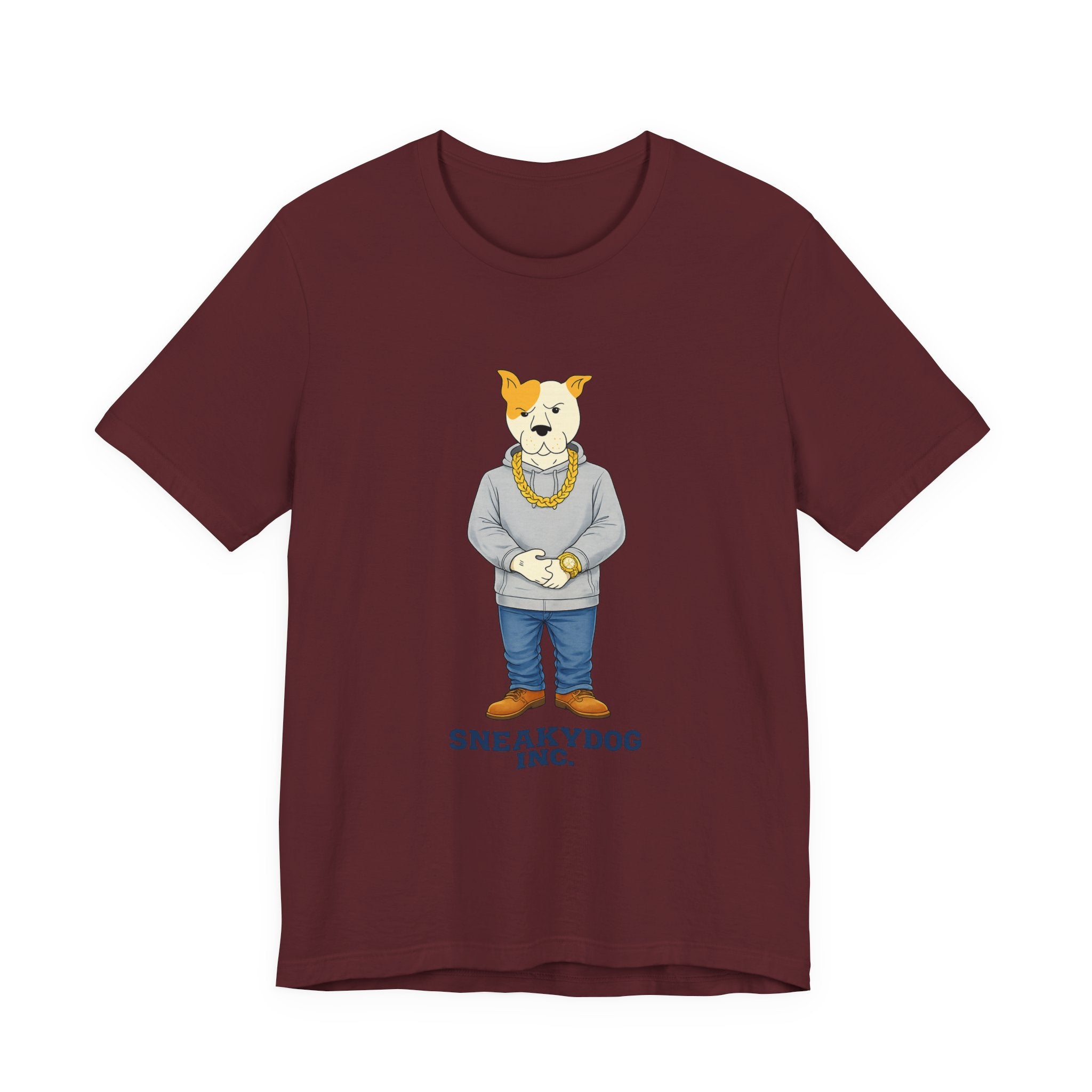 Sneakydog Inc. Grey Hoodie — Vintage Short Sleeve T-Shirt