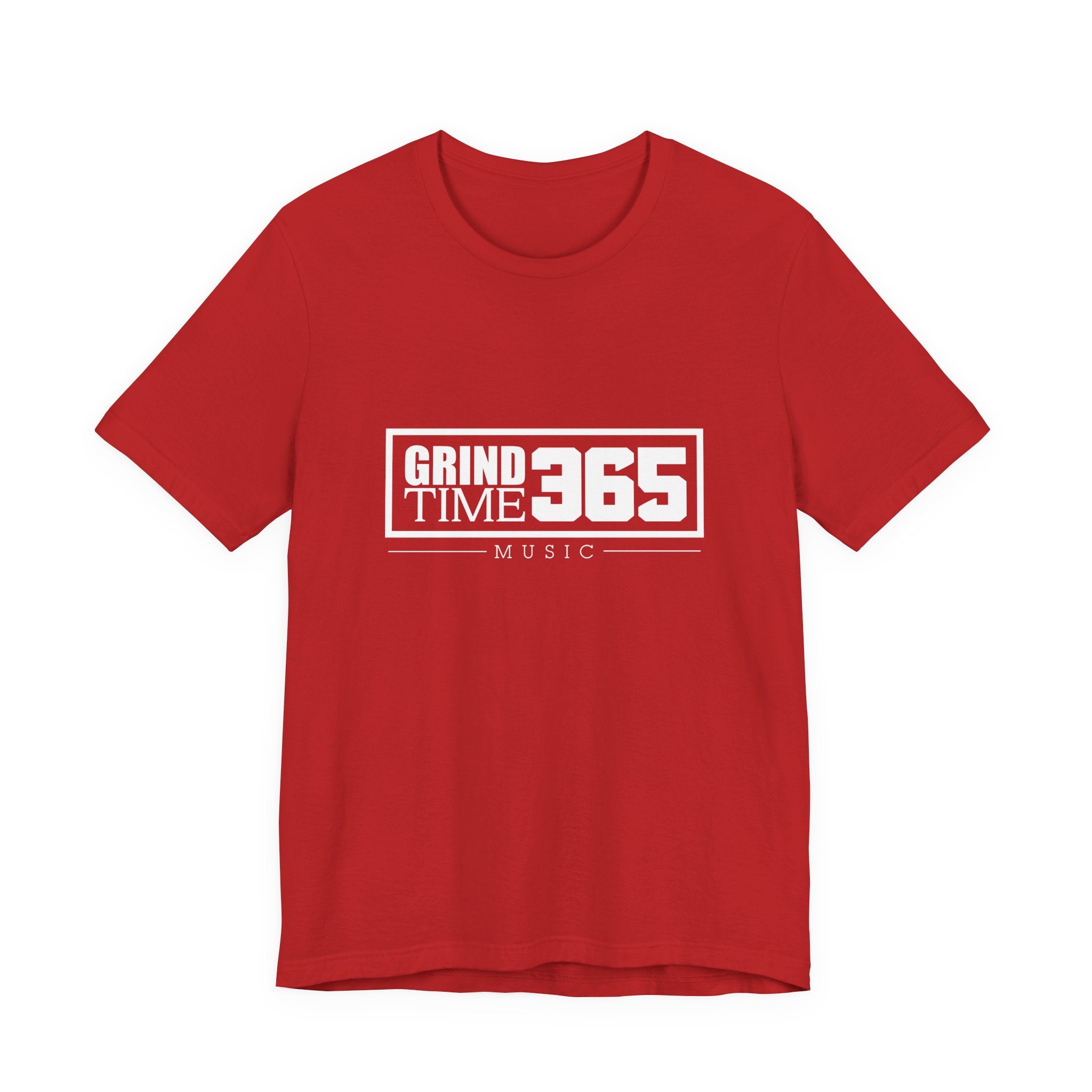 Grindtime 365 Music Tee — White logo Motivational Hip-Hop Streetwear