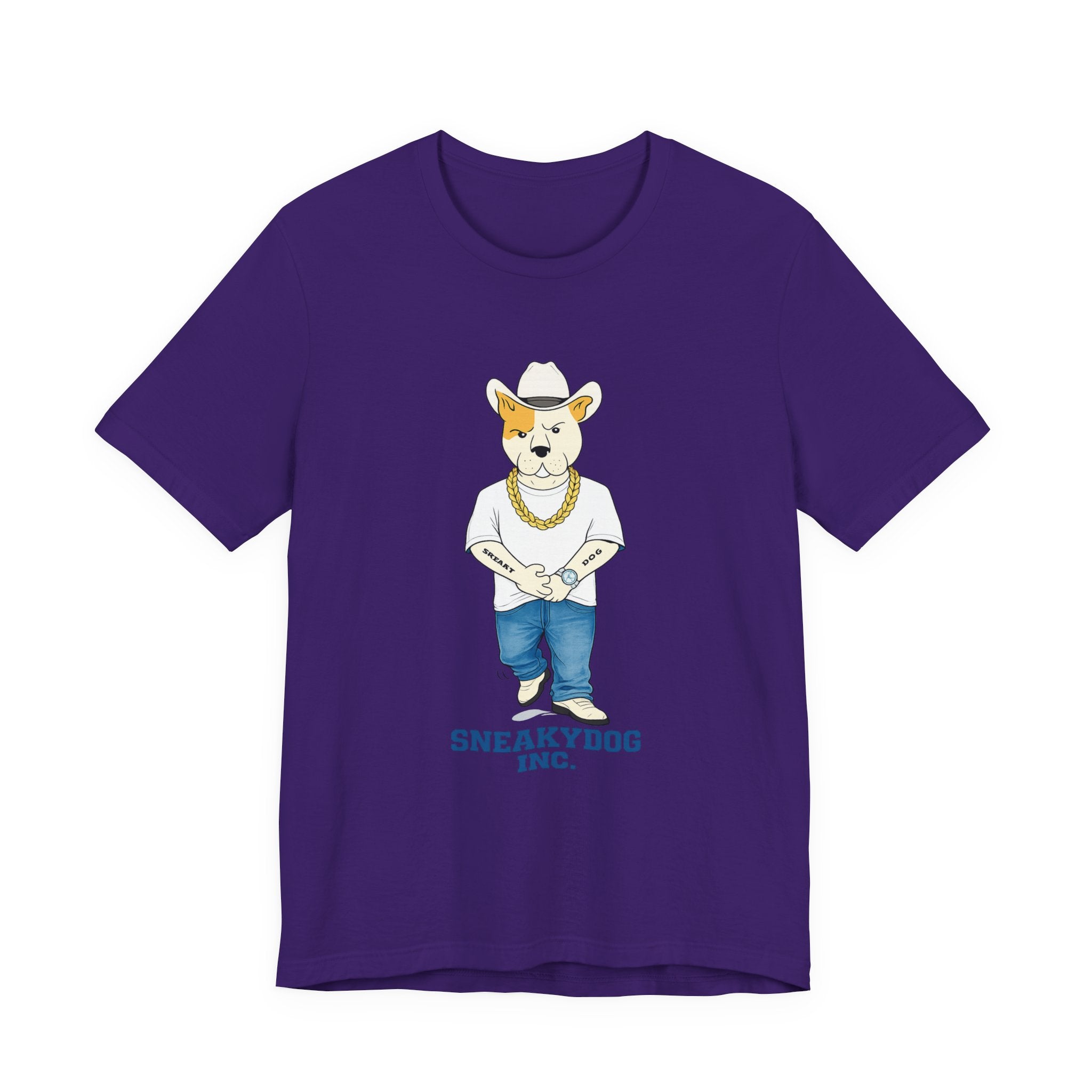Sneakydog Inc. Cowboy White Graphic — Vintage Short Sleeve T-Shirt