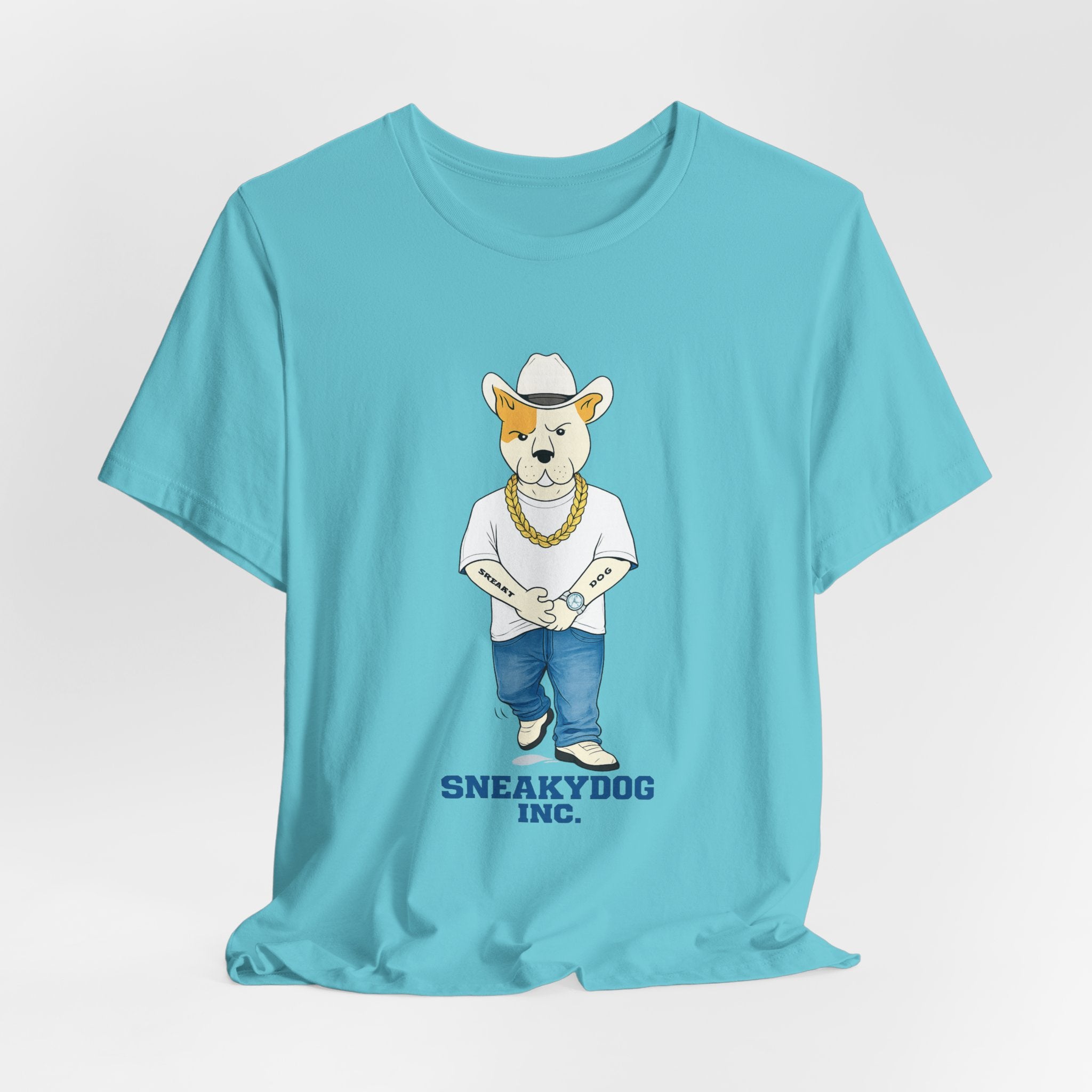 Sneakydog Inc. Cowboy White Graphic — Vintage Short Sleeve T-Shirt