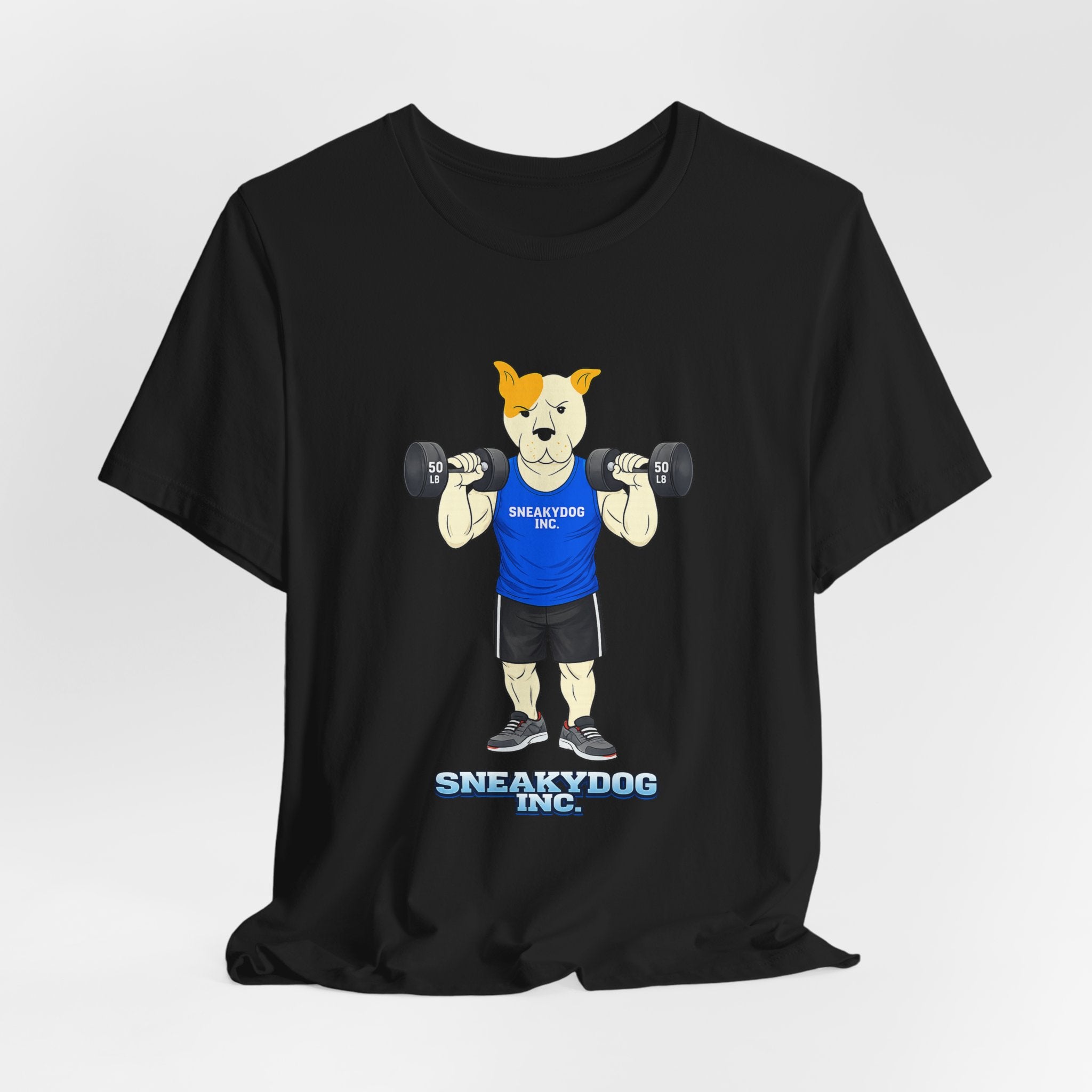 Sneakydog Inc. Workout Blue Graphic — Vintage Short Sleeve T-Shirt